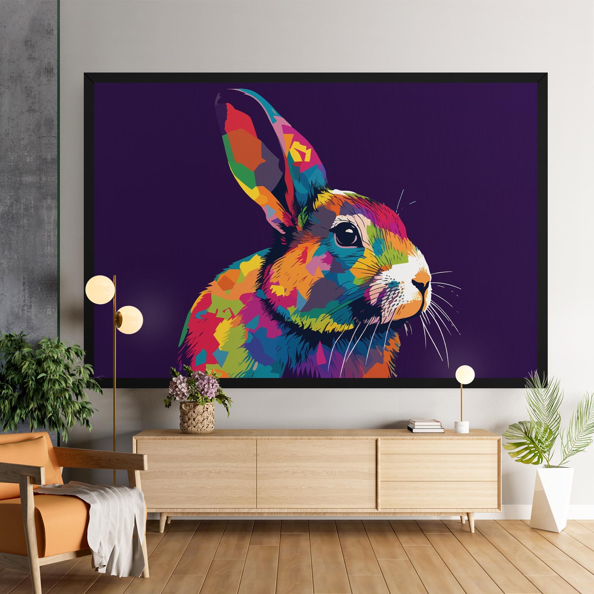 Tablou Canvas Bunny On Purple mockup 9