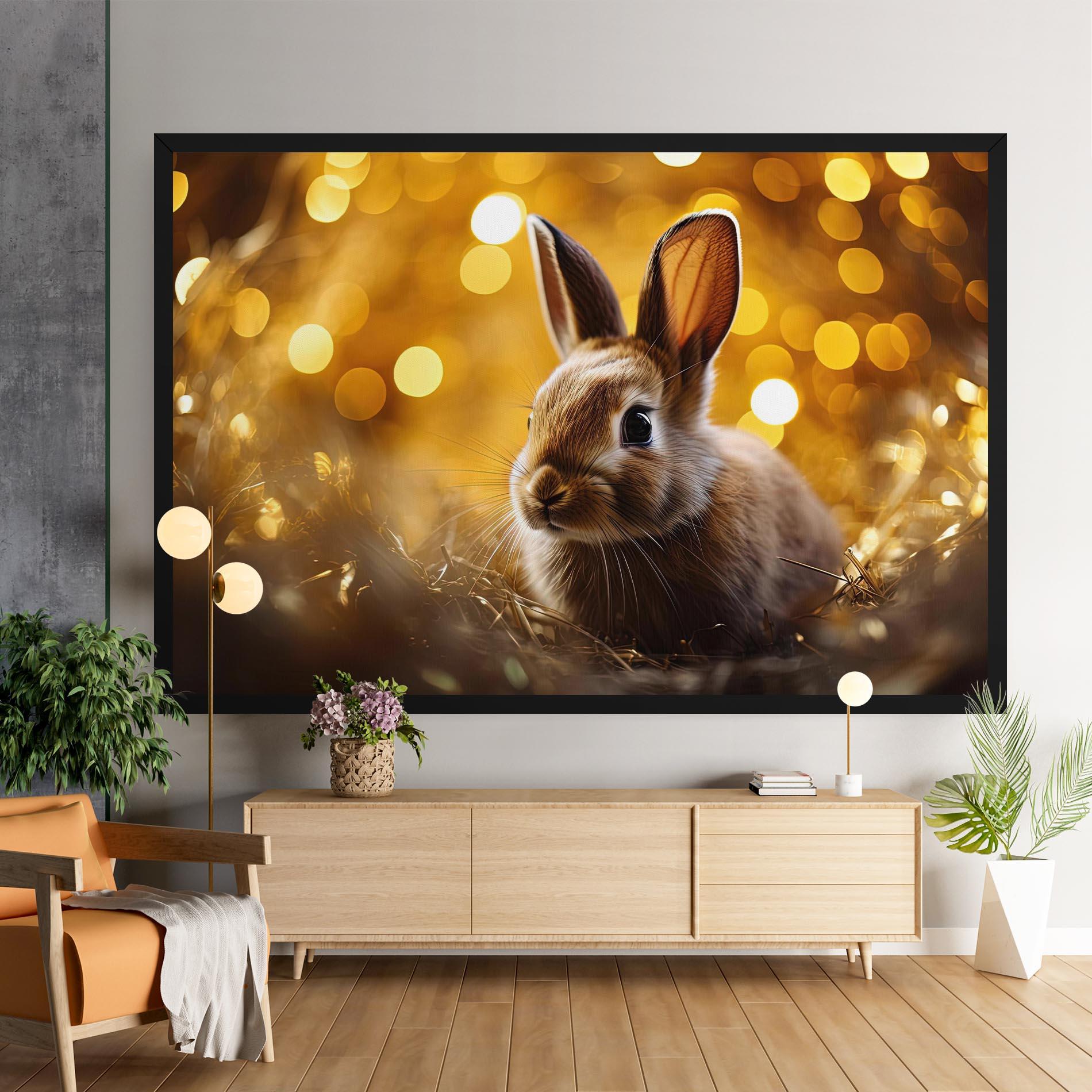 Tablou Canvas Gold Lights Bunny mockup 9