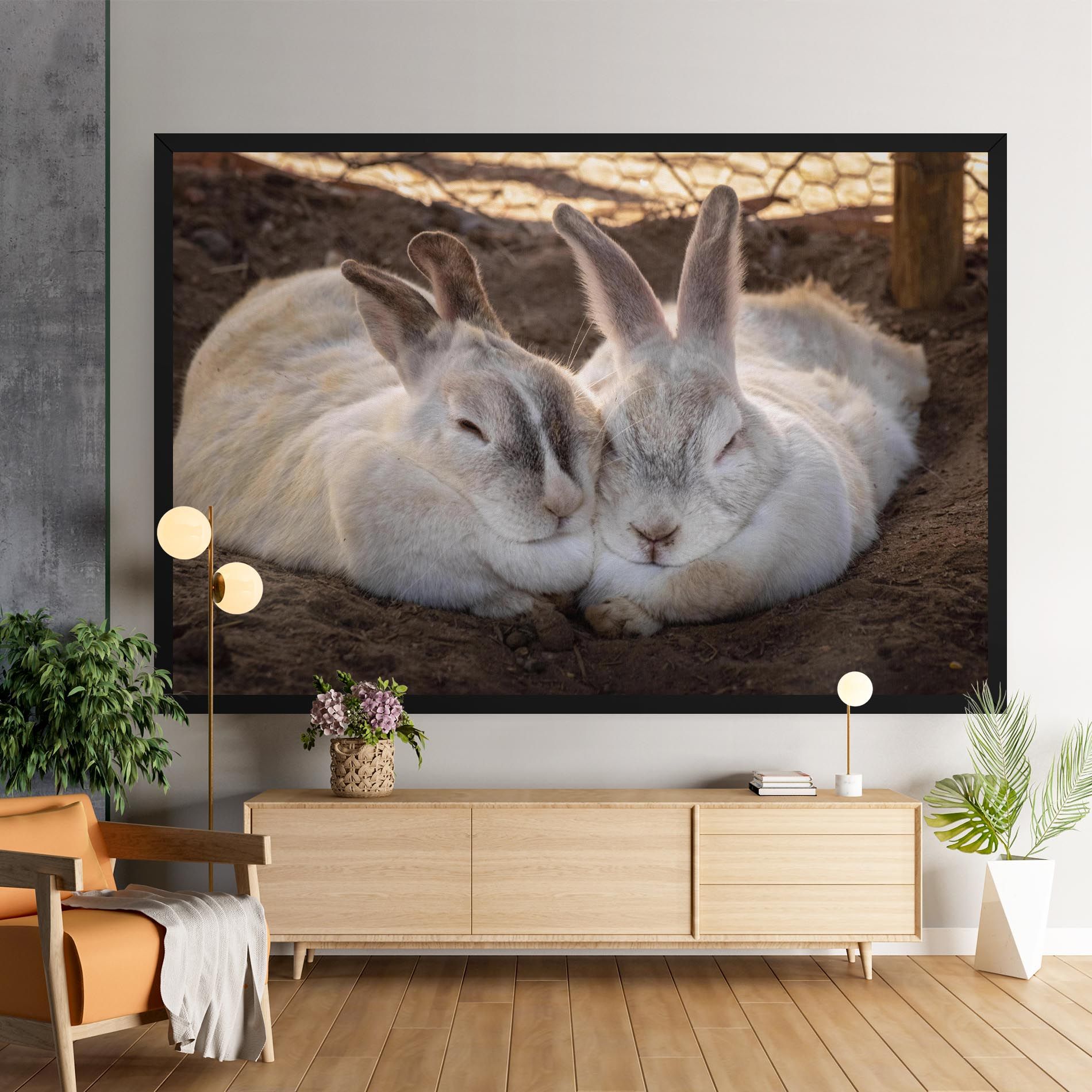 Light Grey Bunny Sleeping mockup 9
