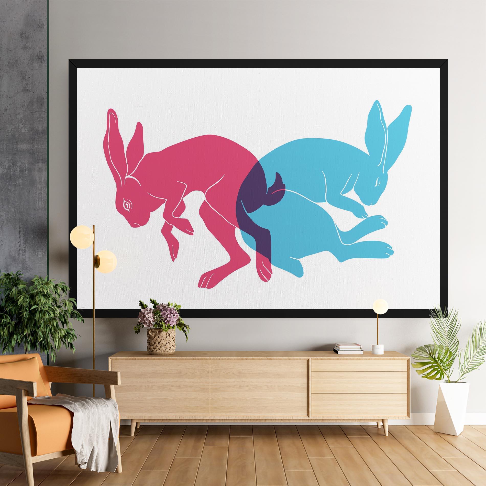 Tablou Canvas Rabbits Riso mockup 9