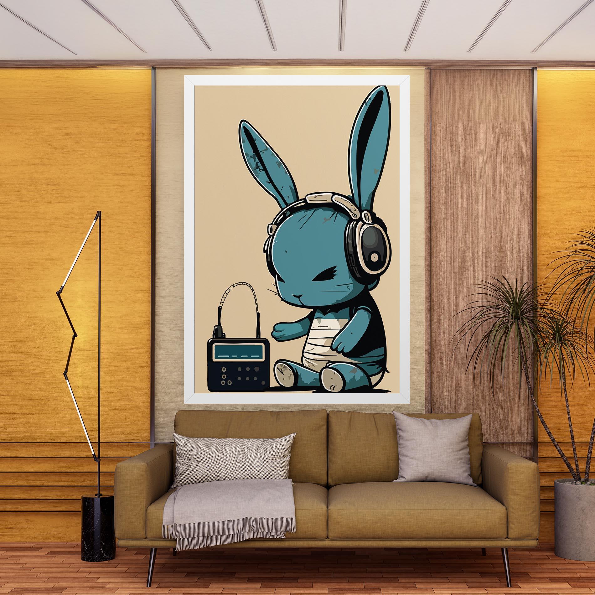 Tablou Canvas Blue Baby Bunny mockup 9