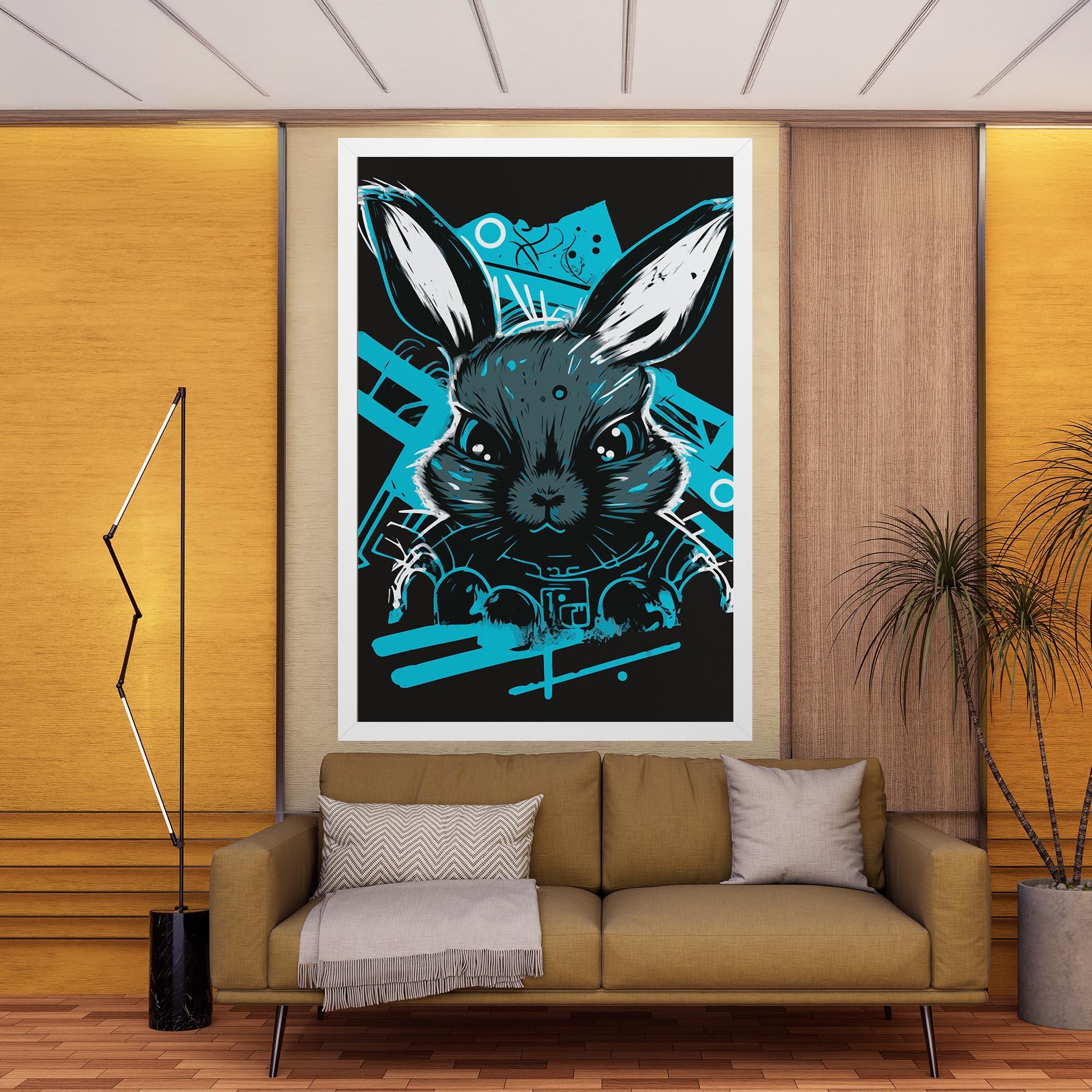 Tablou Canvas Grey Blue Bunny mockup 9