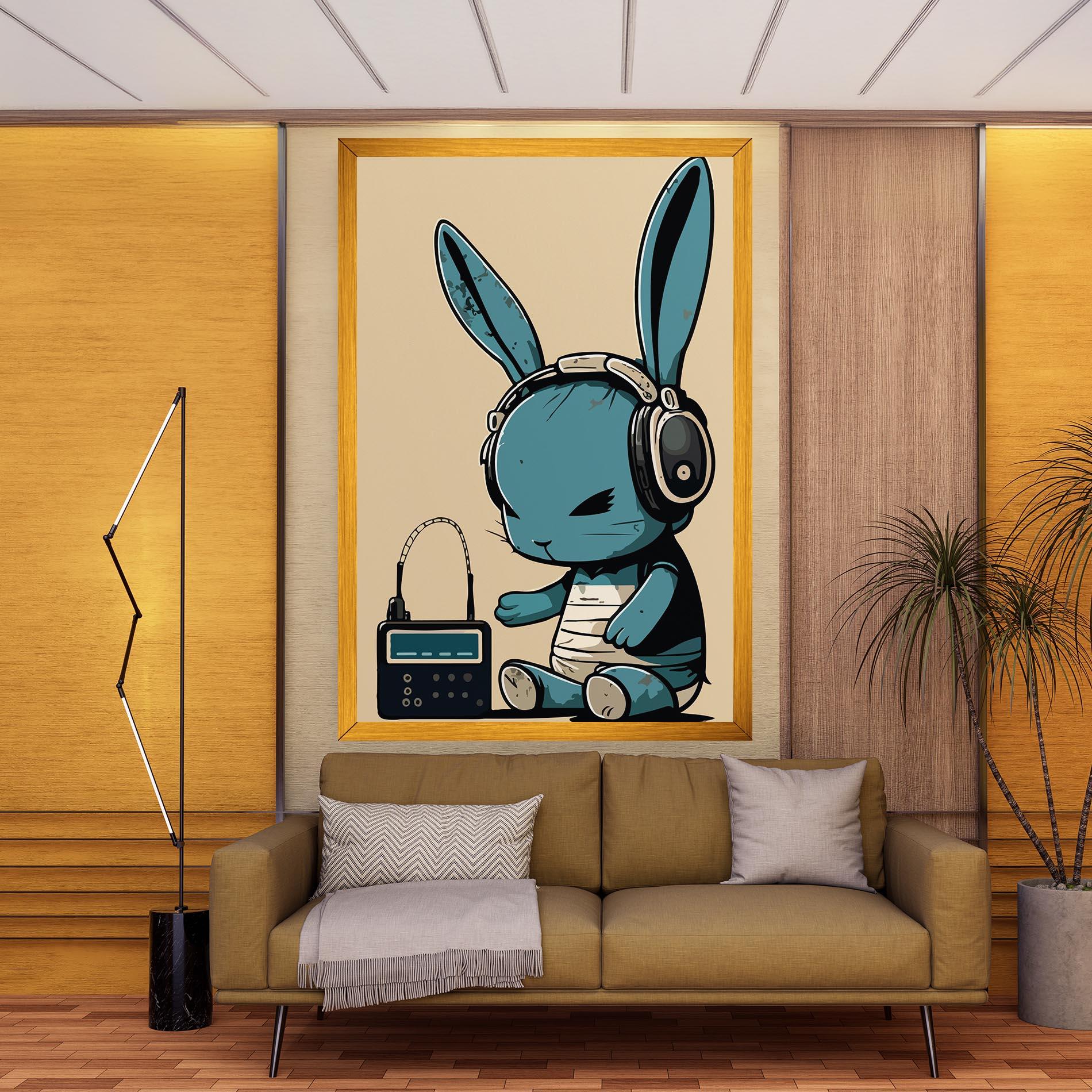 Tablou Canvas Blue Baby Bunny mockup 9