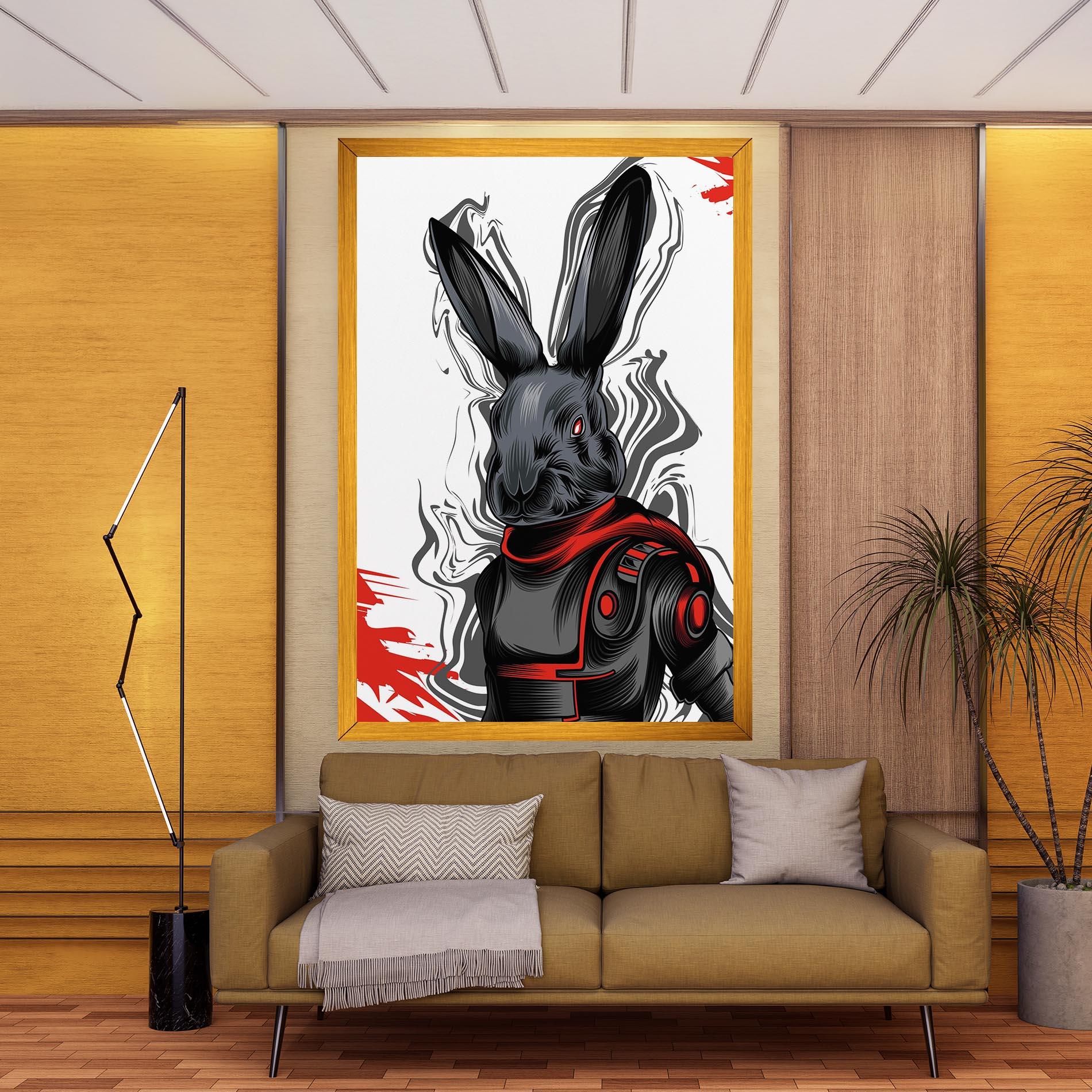 Tablou Canvas Cyborg Red Bunny mockup 9