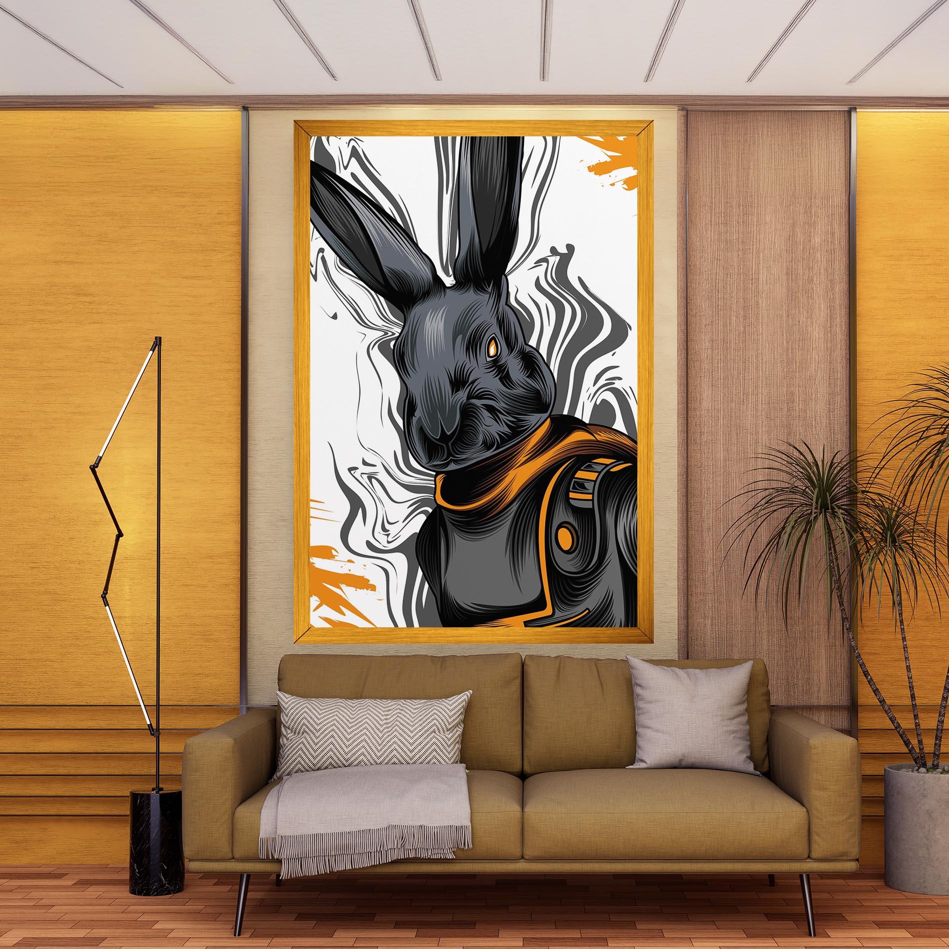 Tablou Canvas Cyborg Yellow Bunny mockup 9