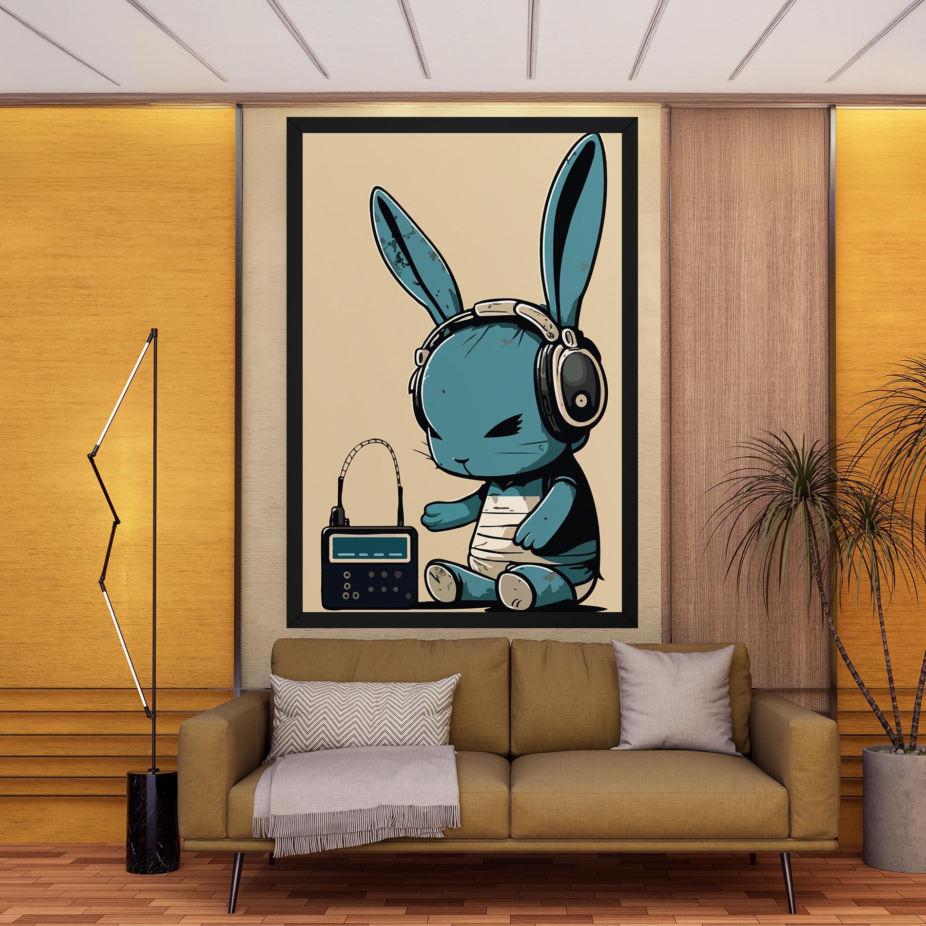Tablou Canvas Blue Baby Bunny mockup 9