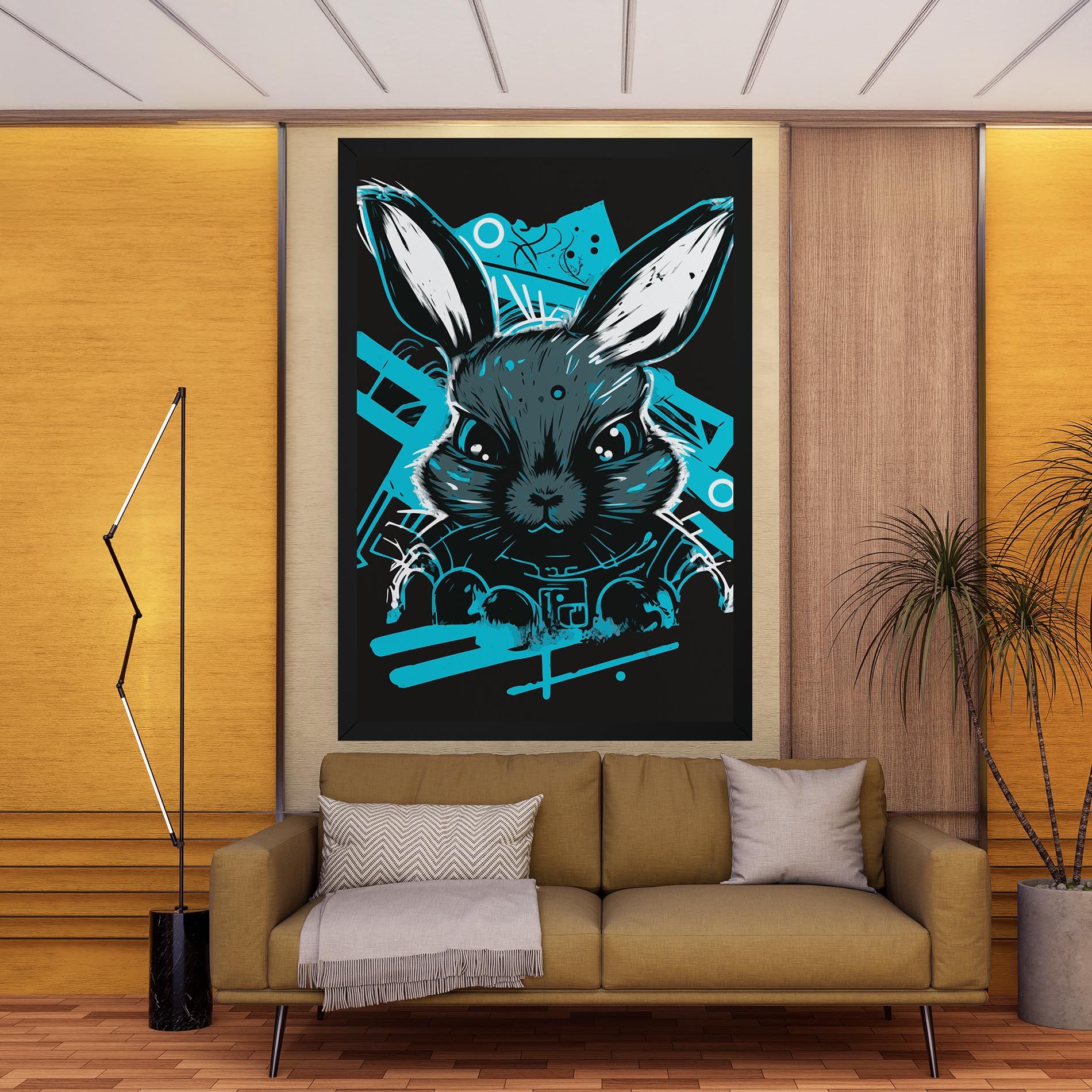 Grey Blue Bunny mockup 9