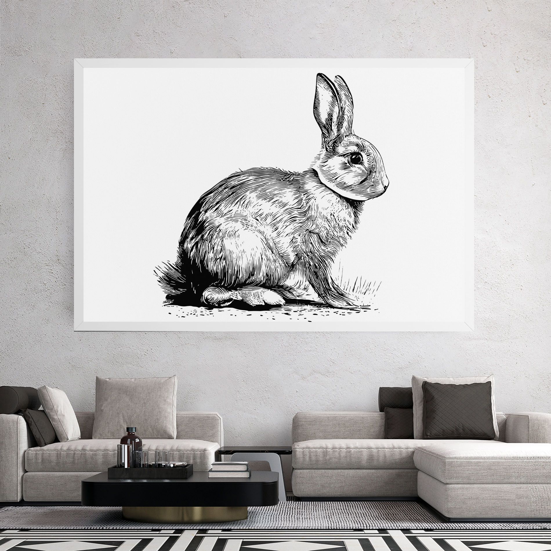 Bunny Black Lines mockup 2