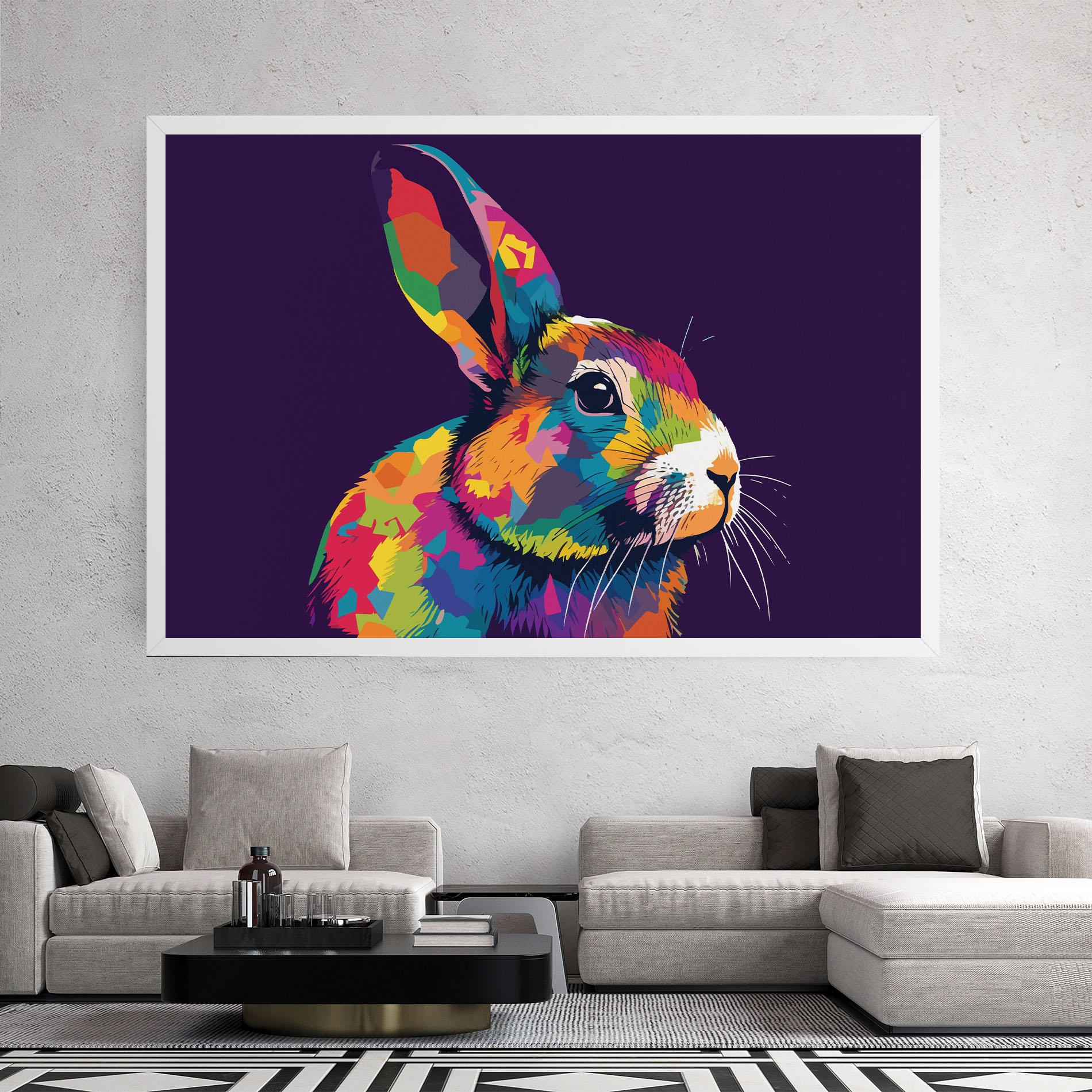Tablou Canvas Bunny On Purple mockup 2