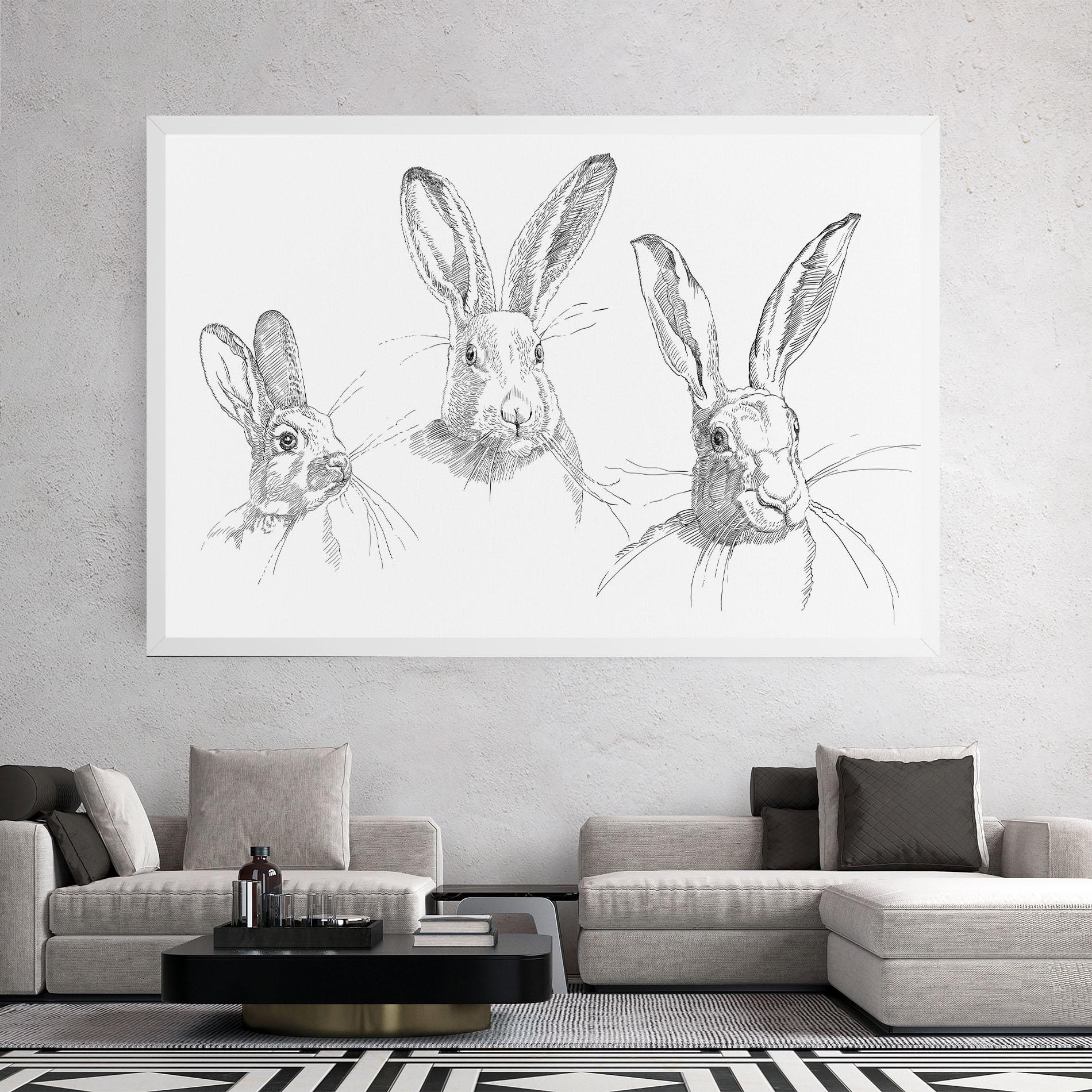 Tablou Canvas Hand Drawn Bunny mockup 2