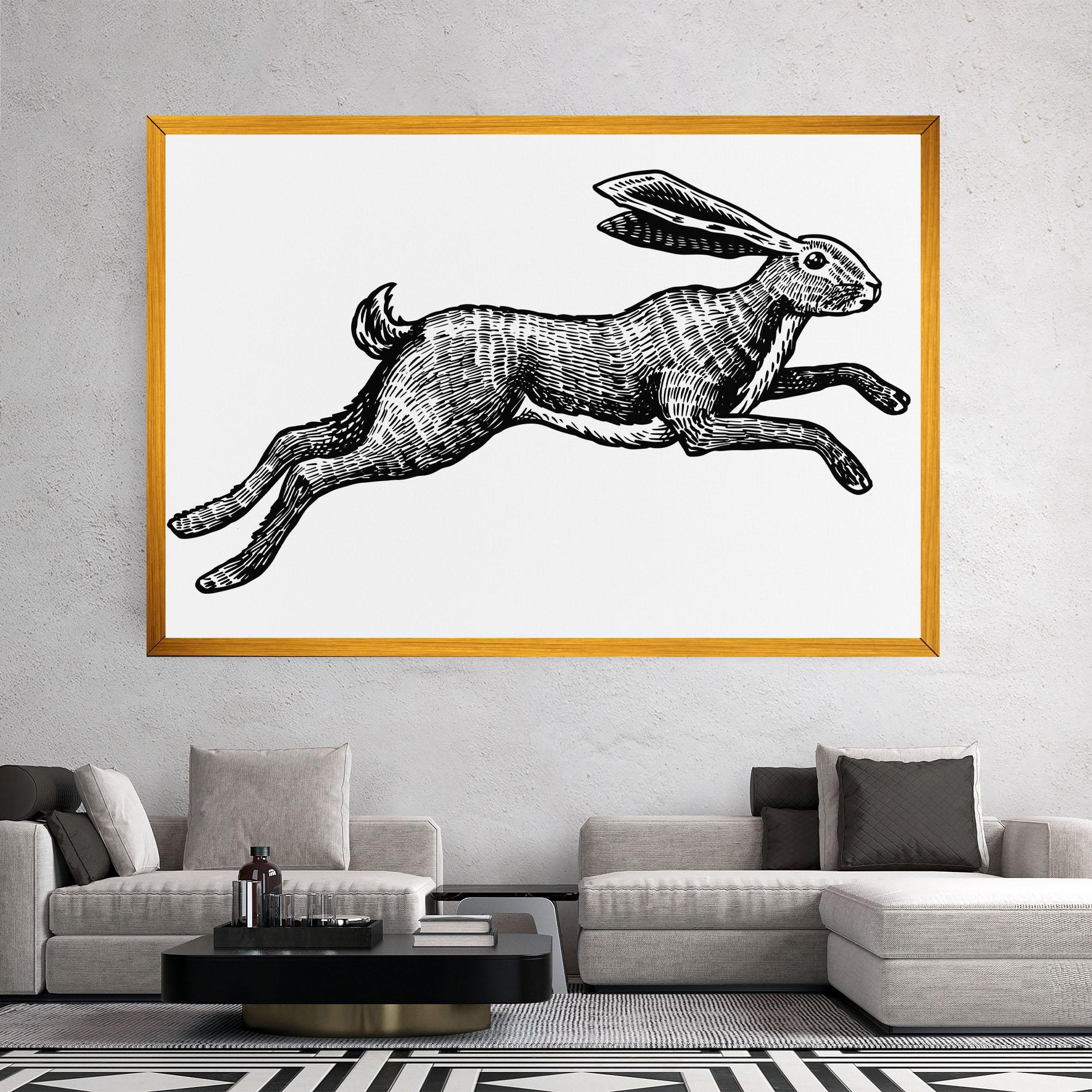 Tablou Canvas Black Line Bunny mockup 2