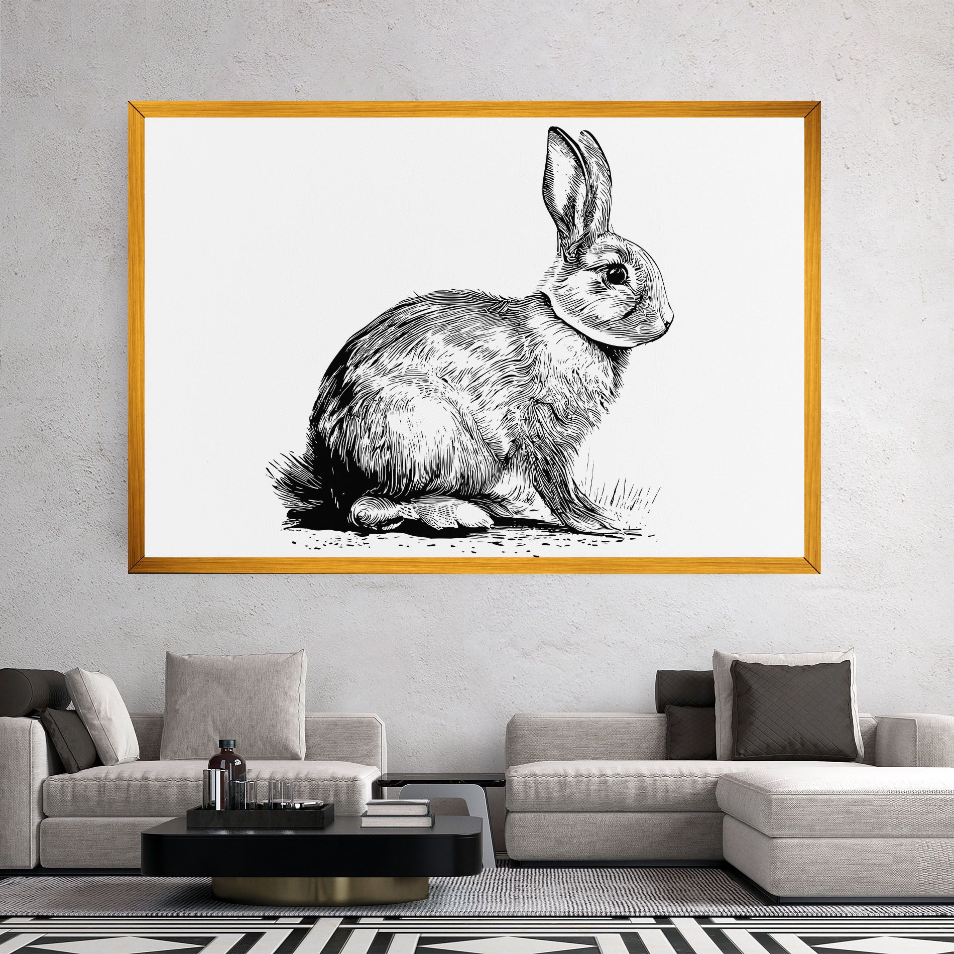 Bunny Black Lines mockup 2