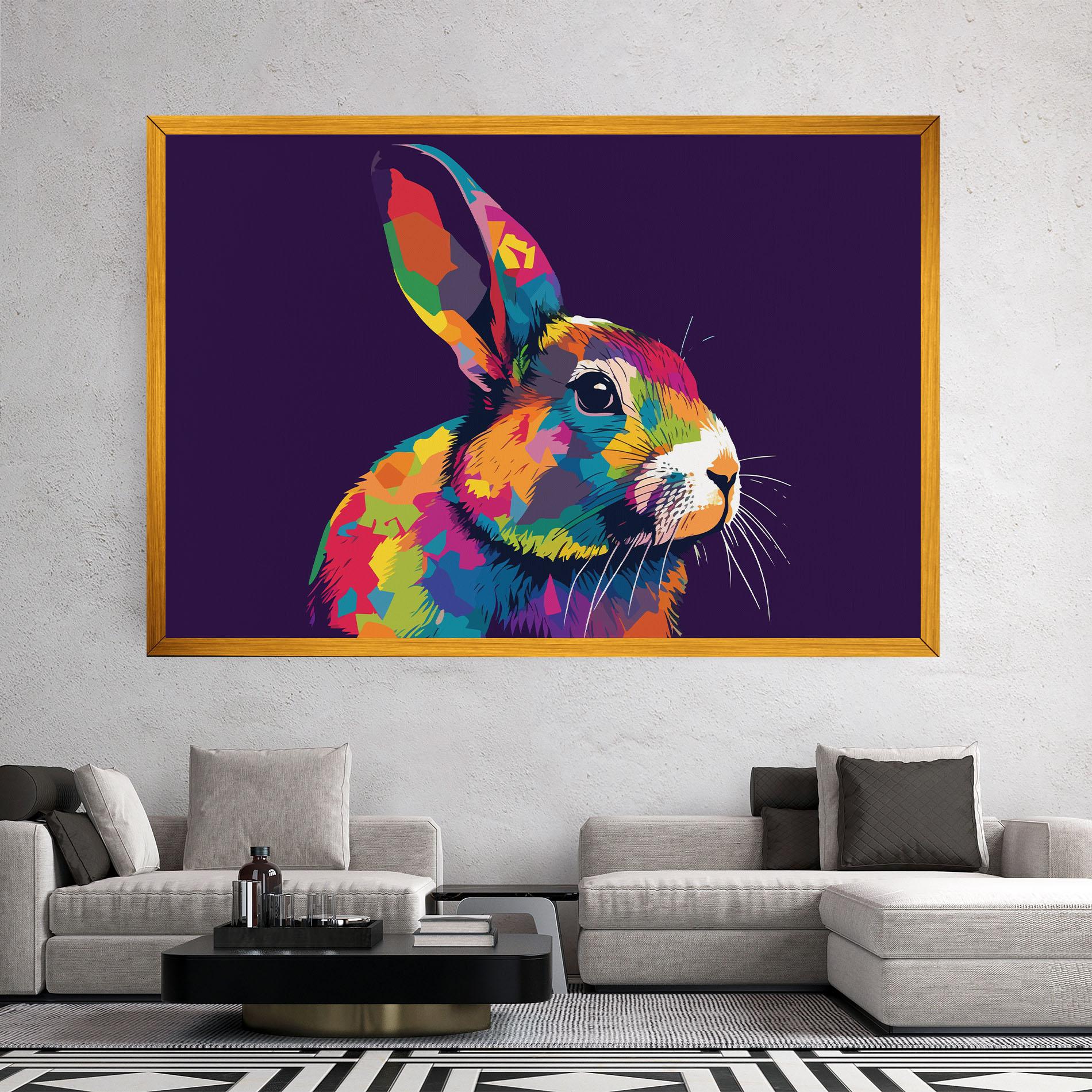 Tablou Canvas Bunny On Purple mockup 2