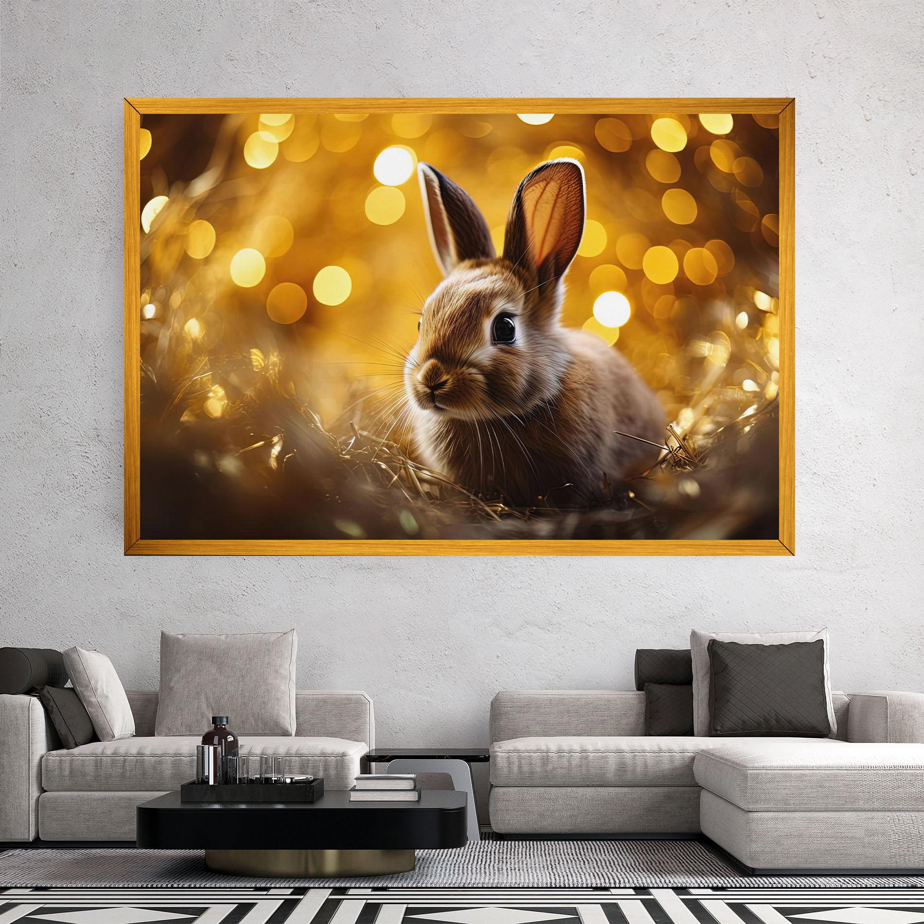 Tablou Canvas Gold Lights Bunny mockup 2