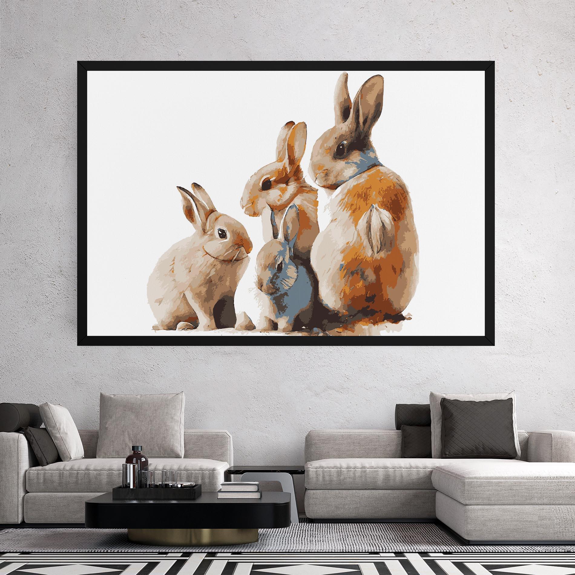 Tablou Canvas Bunny Family mockup 2