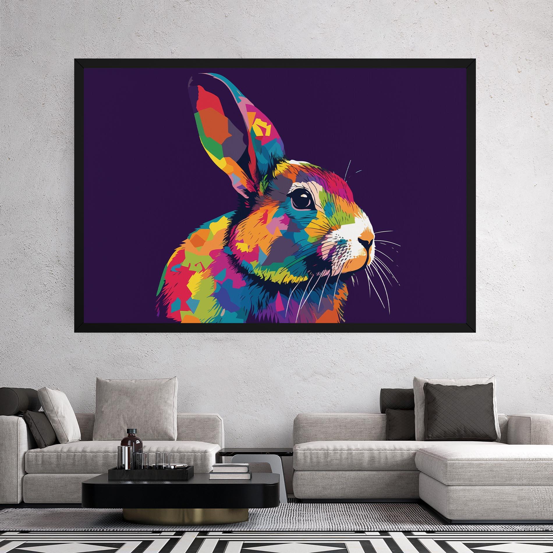 Tablou Canvas Bunny On Purple mockup 2