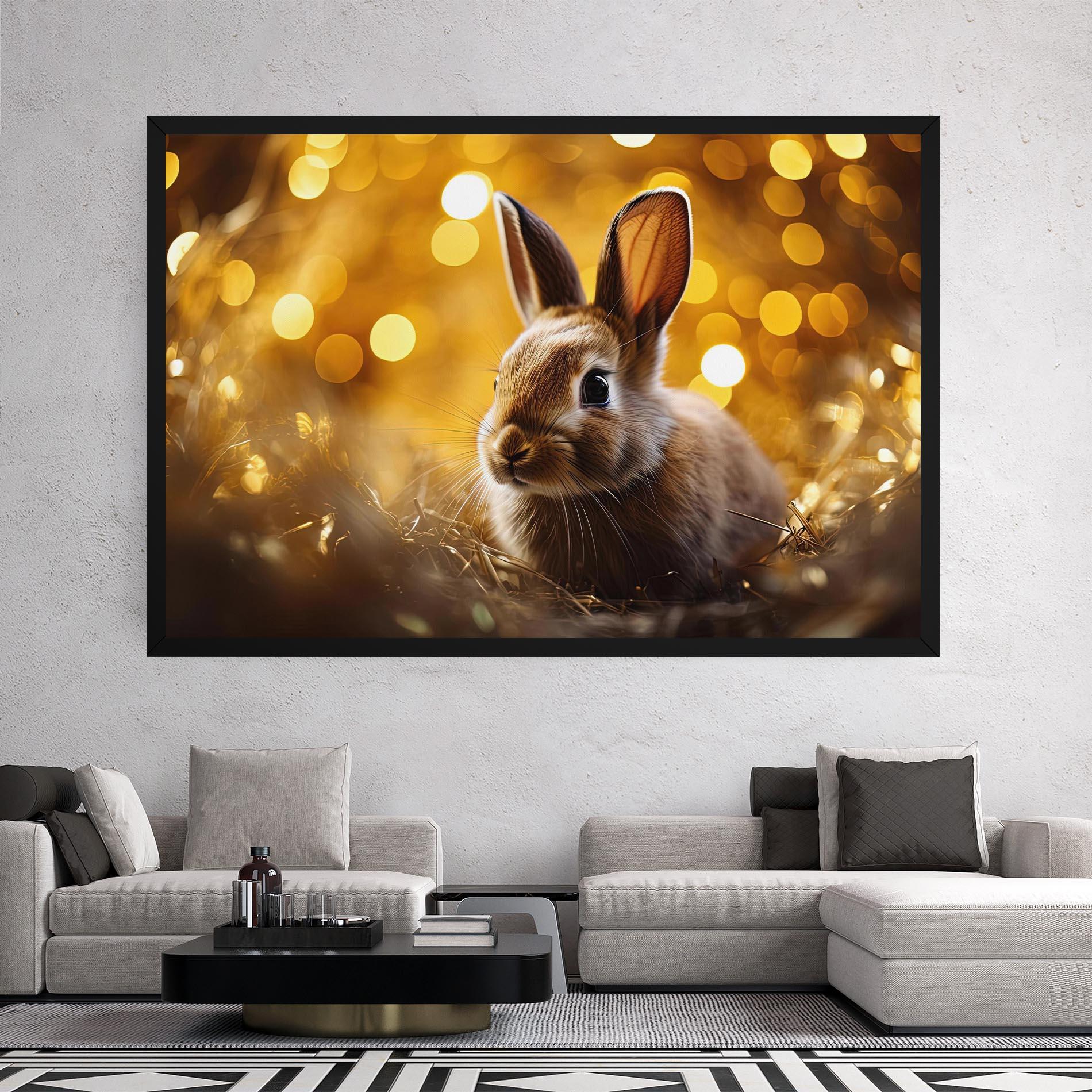 Tablou Canvas Gold Lights Bunny mockup 2
