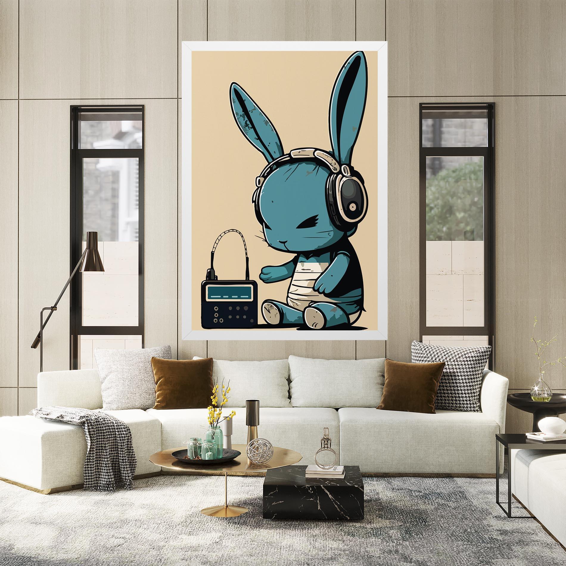 Tablou Canvas Blue Baby Bunny mockup 2