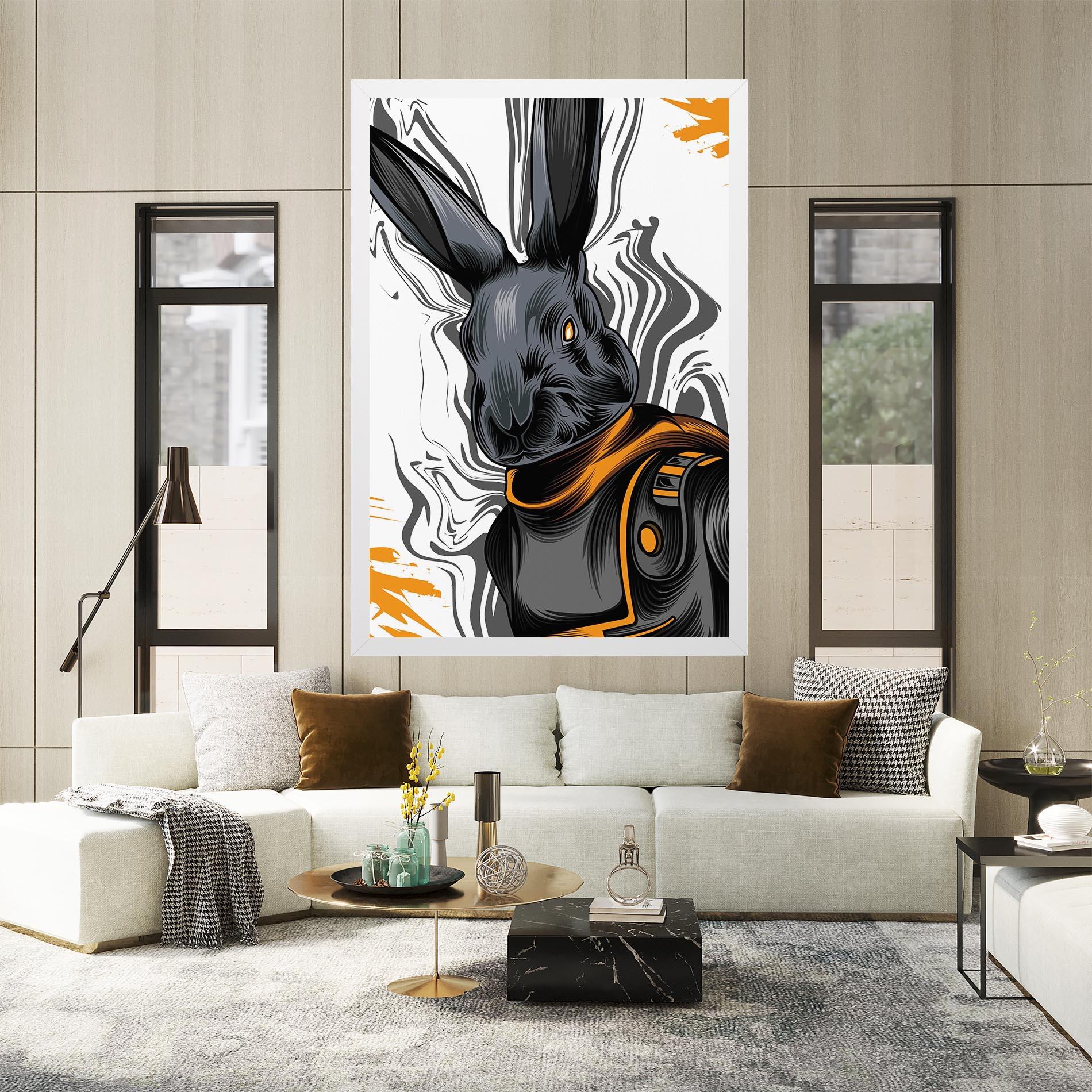 Tablou Canvas Cyborg Yellow Bunny mockup 2