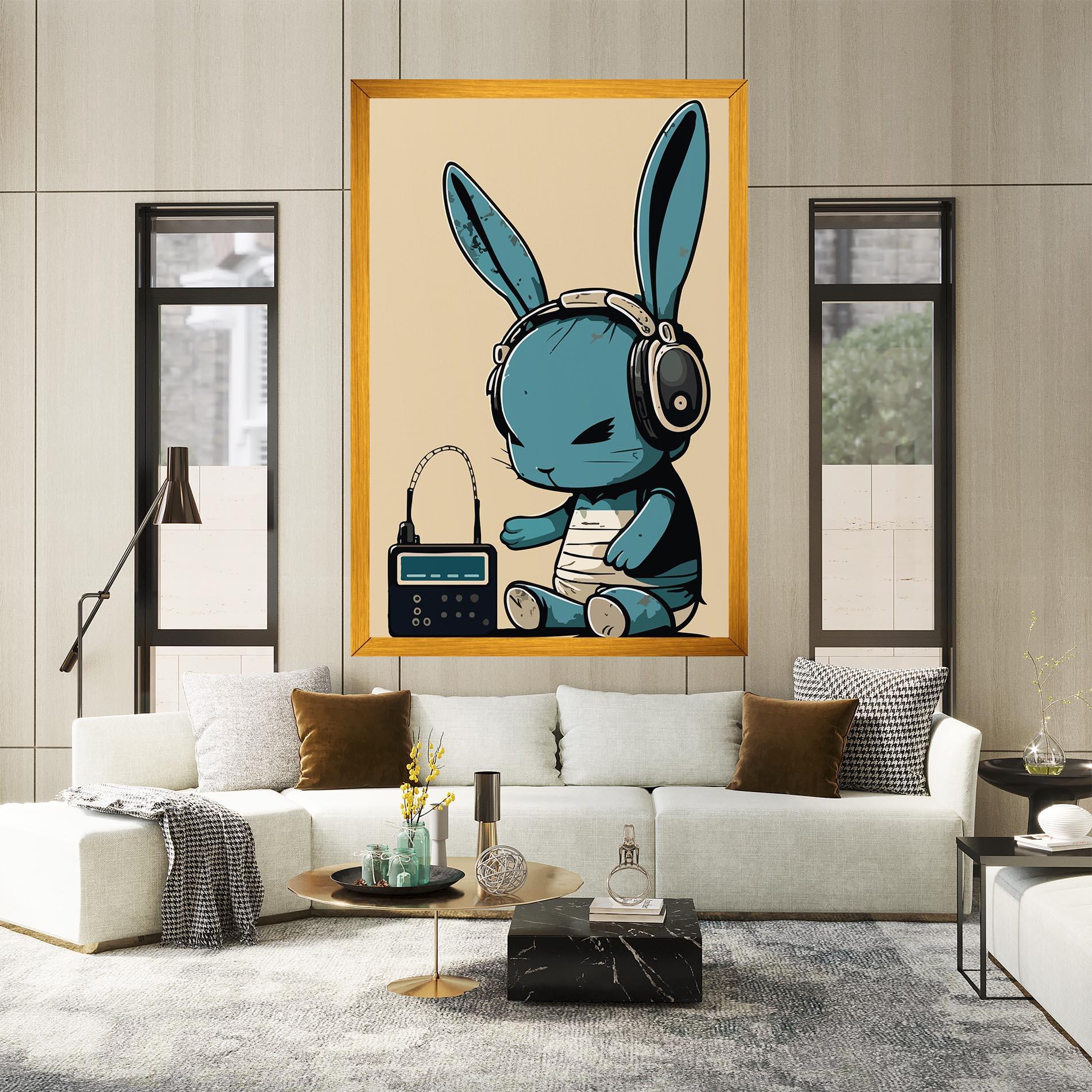 Tablou Canvas Blue Baby Bunny mockup 2