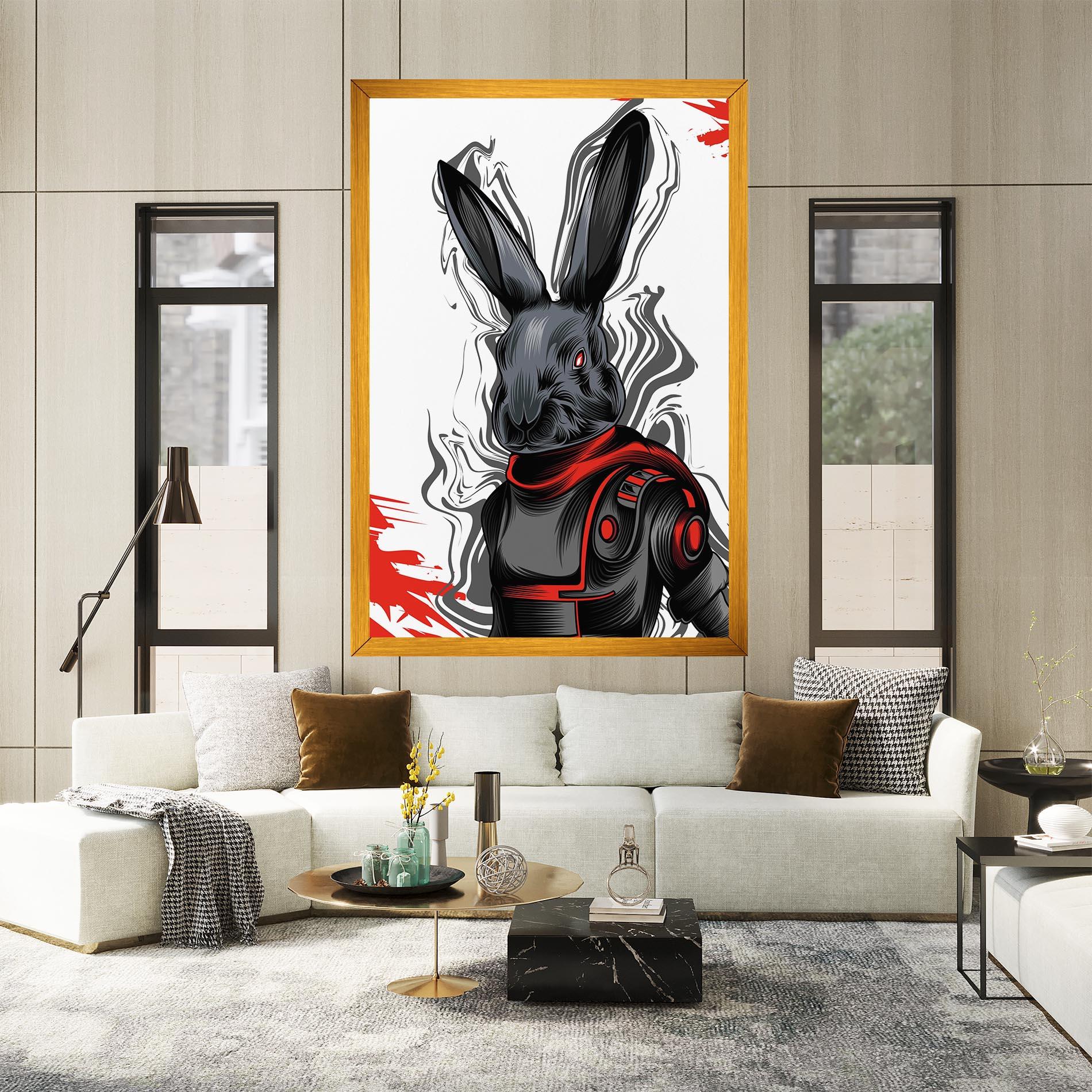 Tablou Canvas Cyborg Red Bunny mockup 2