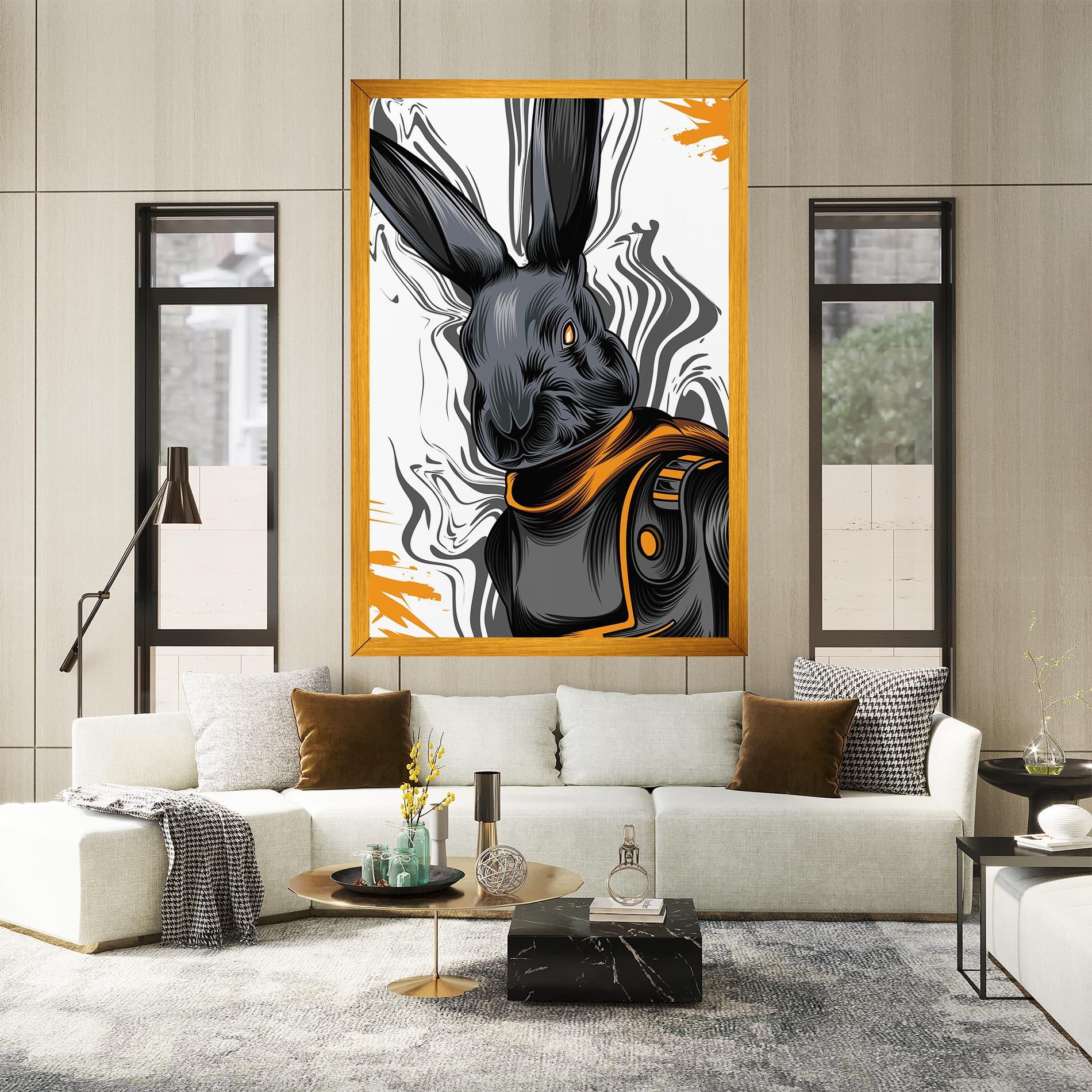 Tablou Canvas Cyborg Yellow Bunny mockup 2