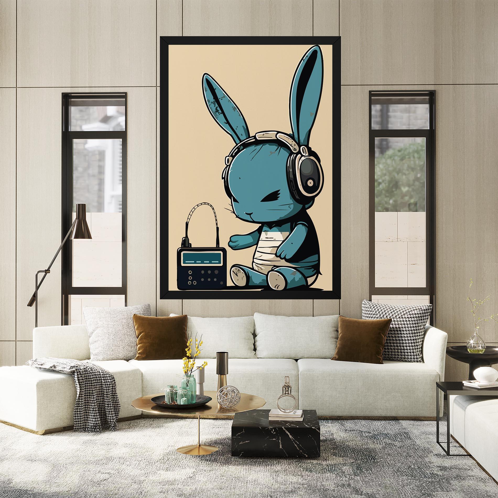 Tablou Canvas Blue Baby Bunny mockup 2