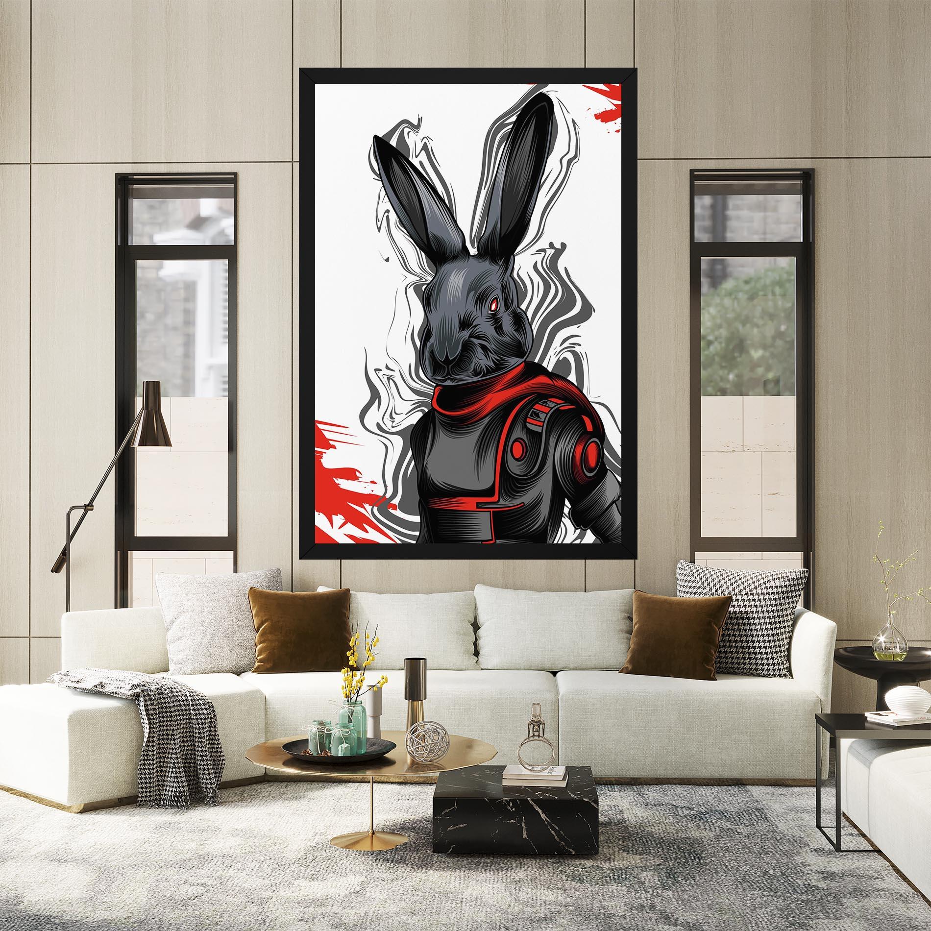 Tablou Canvas Cyborg Red Bunny mockup 2