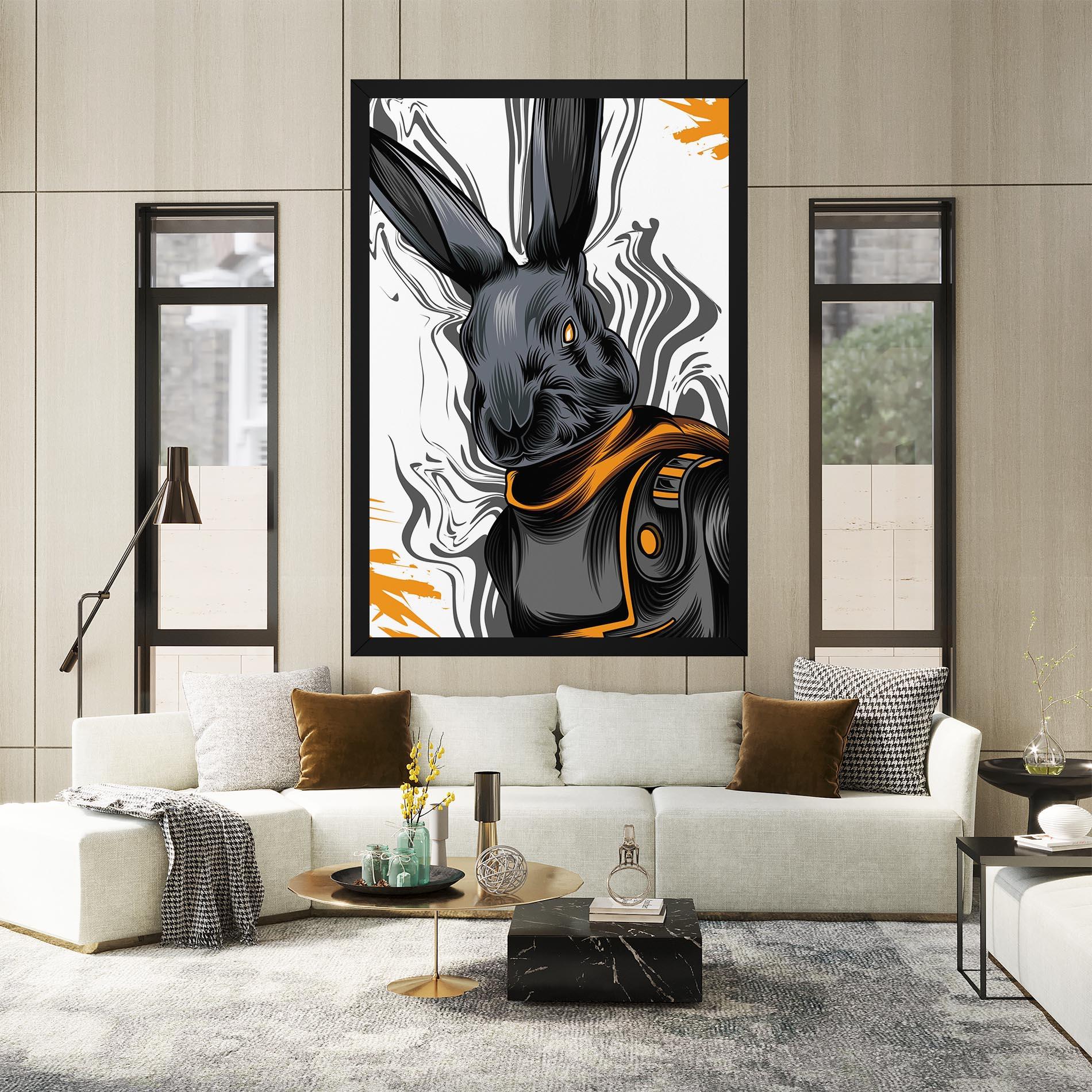 Tablou Canvas Cyborg Yellow Bunny mockup 2