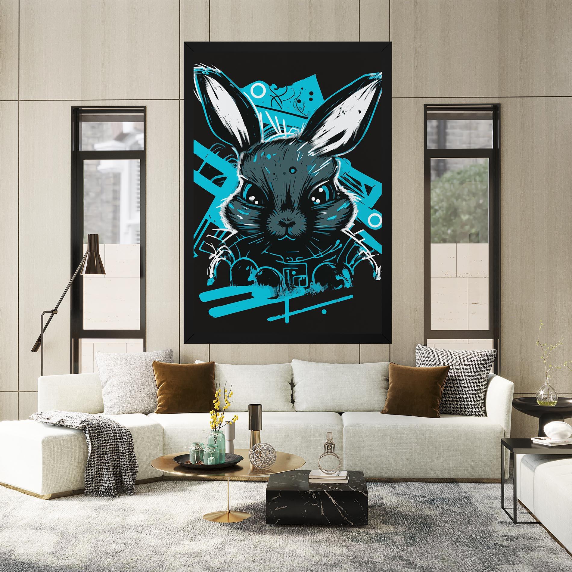 Tablou Canvas Grey Blue Bunny mockup 2