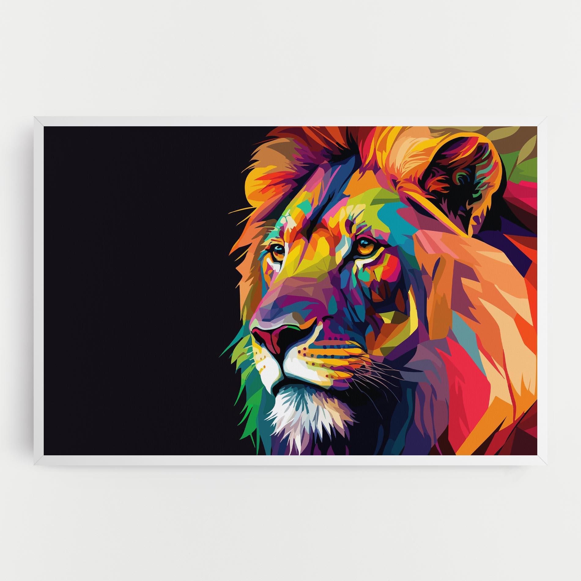Tablou Canvas Colorful Lion mockup 0