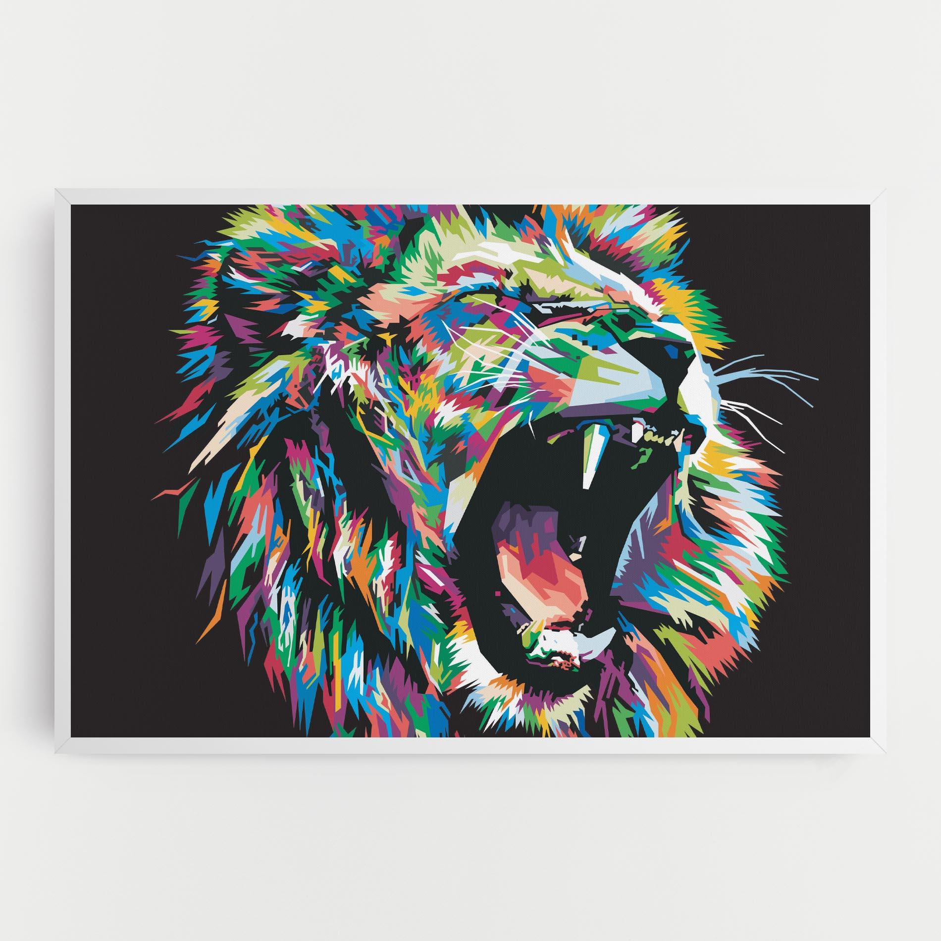 Tablou Canvas Green Blue Lion mockup 0
