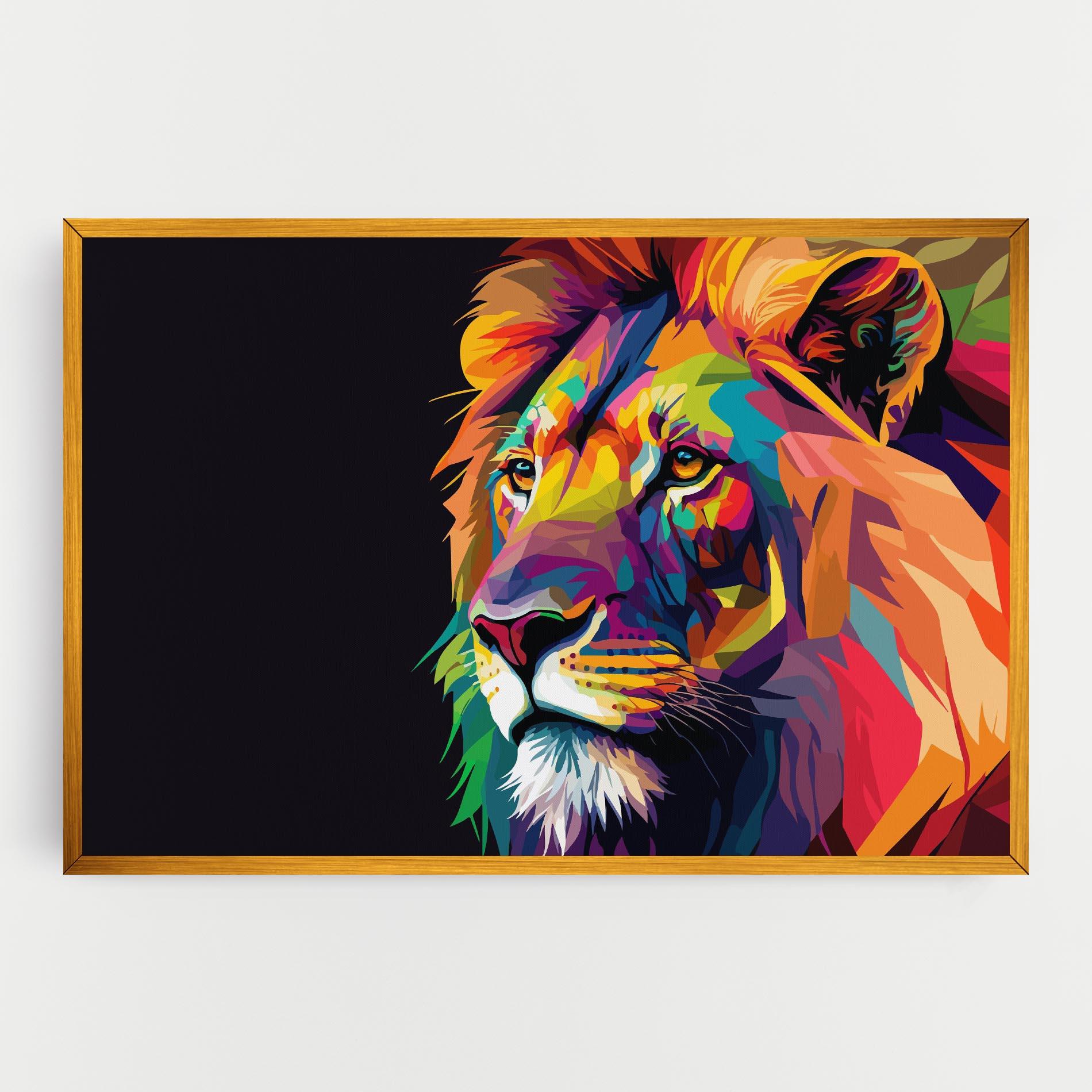 Tablou Canvas Colorful Lion mockup 0