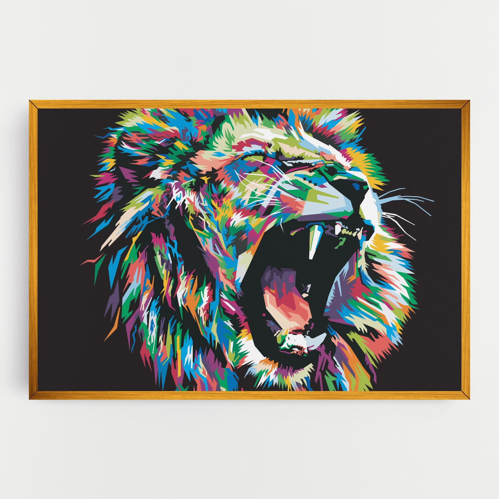 Tablou Canvas Green Blue Lion mockup 0