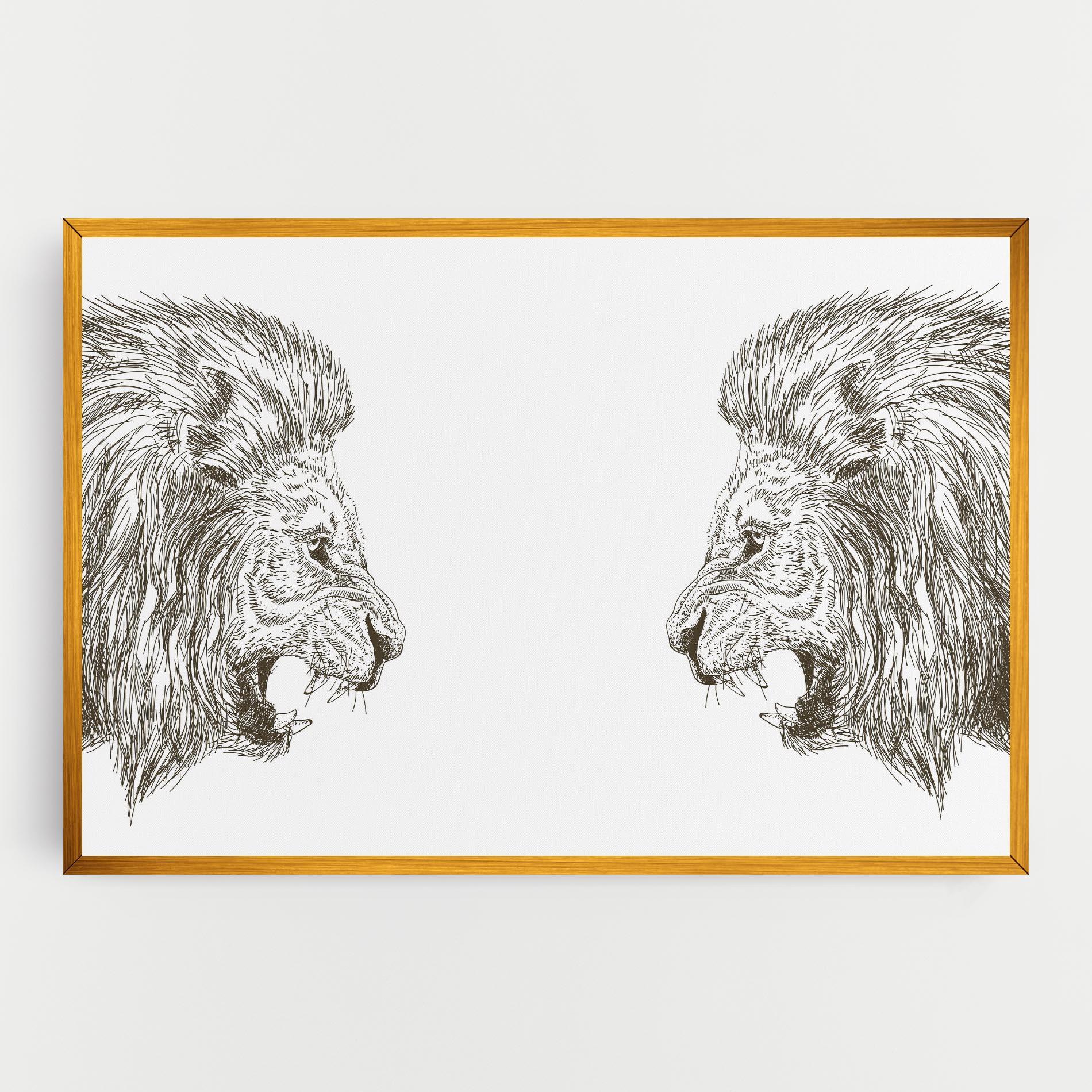 Tablou Canvas Lion For Text mockup 0