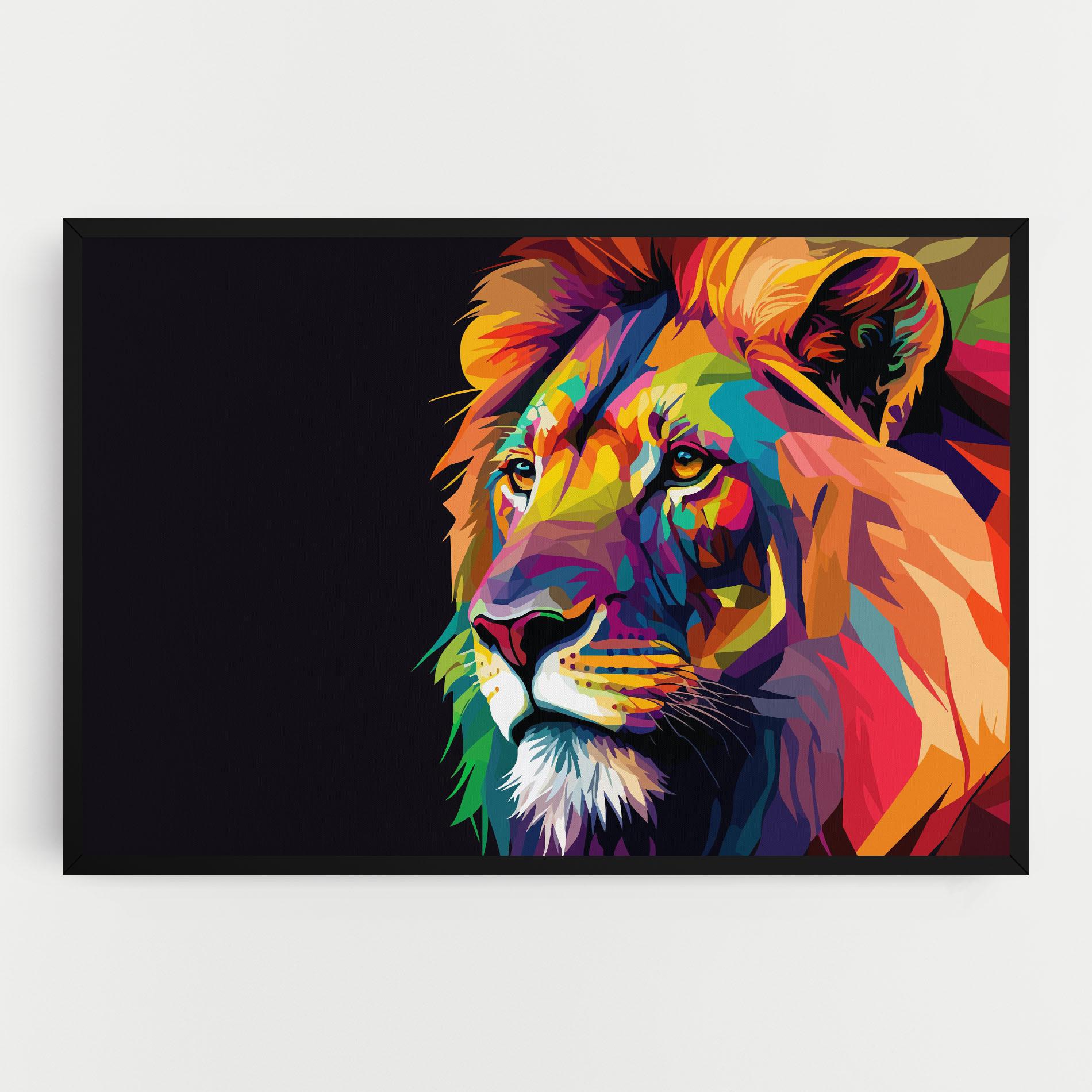 Tablou Canvas Colorful Lion mockup 0