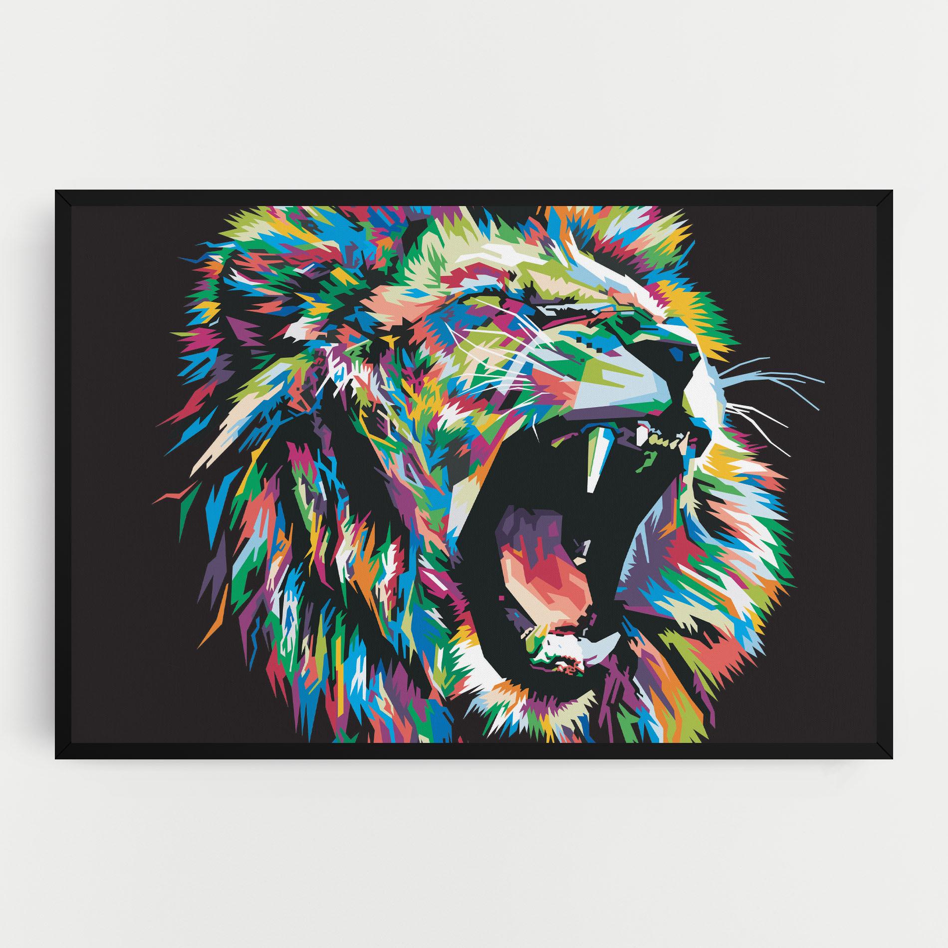 Tablou Canvas Green Blue Lion mockup 0