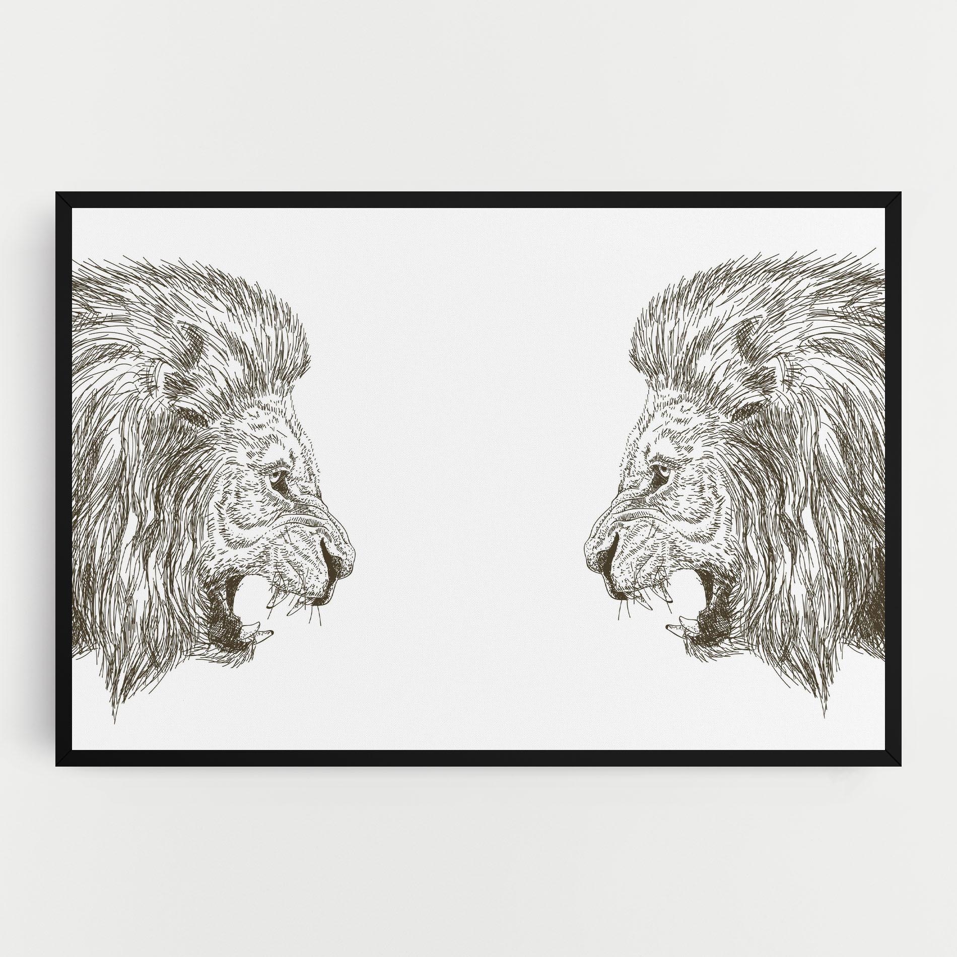 Tablou Canvas Lion For Text mockup 0