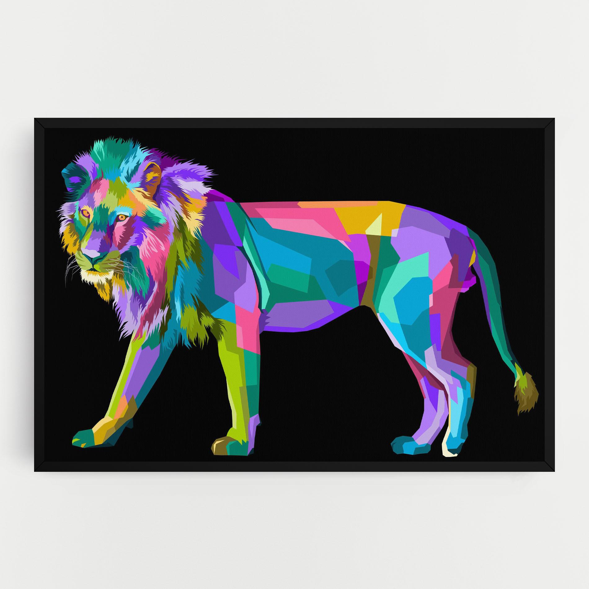 Tablou Canvas Lion Walking mockup 0