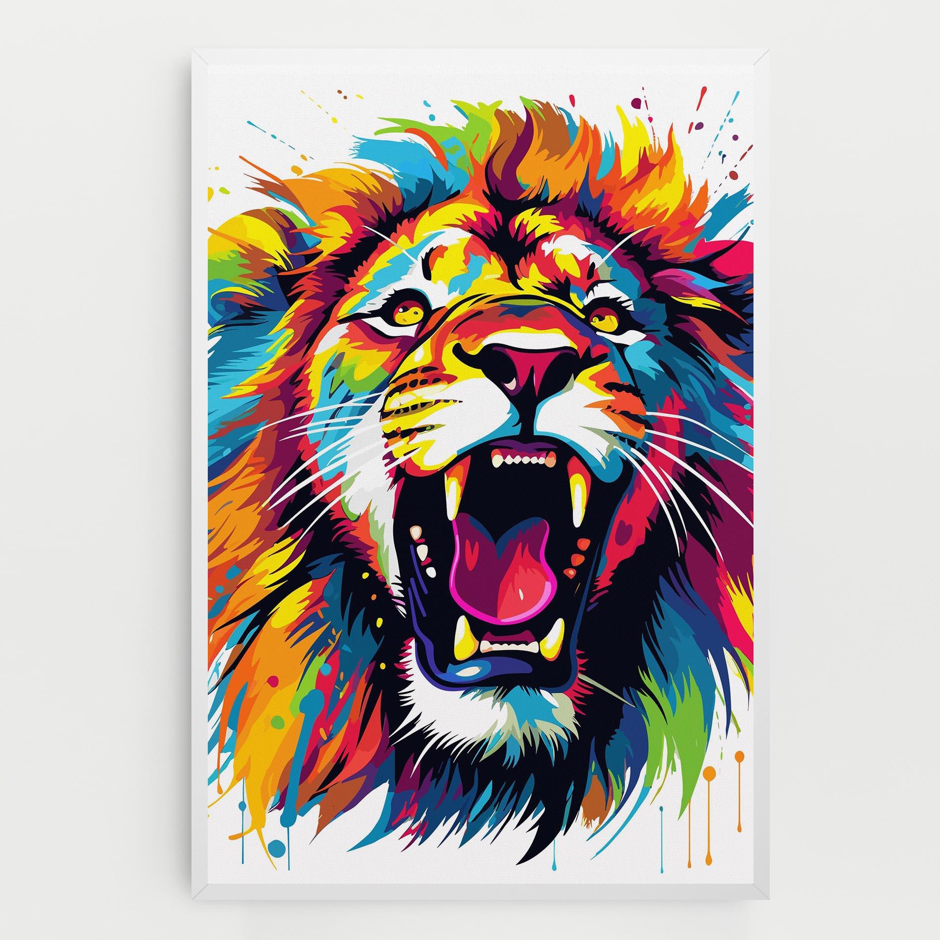 Tablou Canvas Angry Lion Mix mockup 0