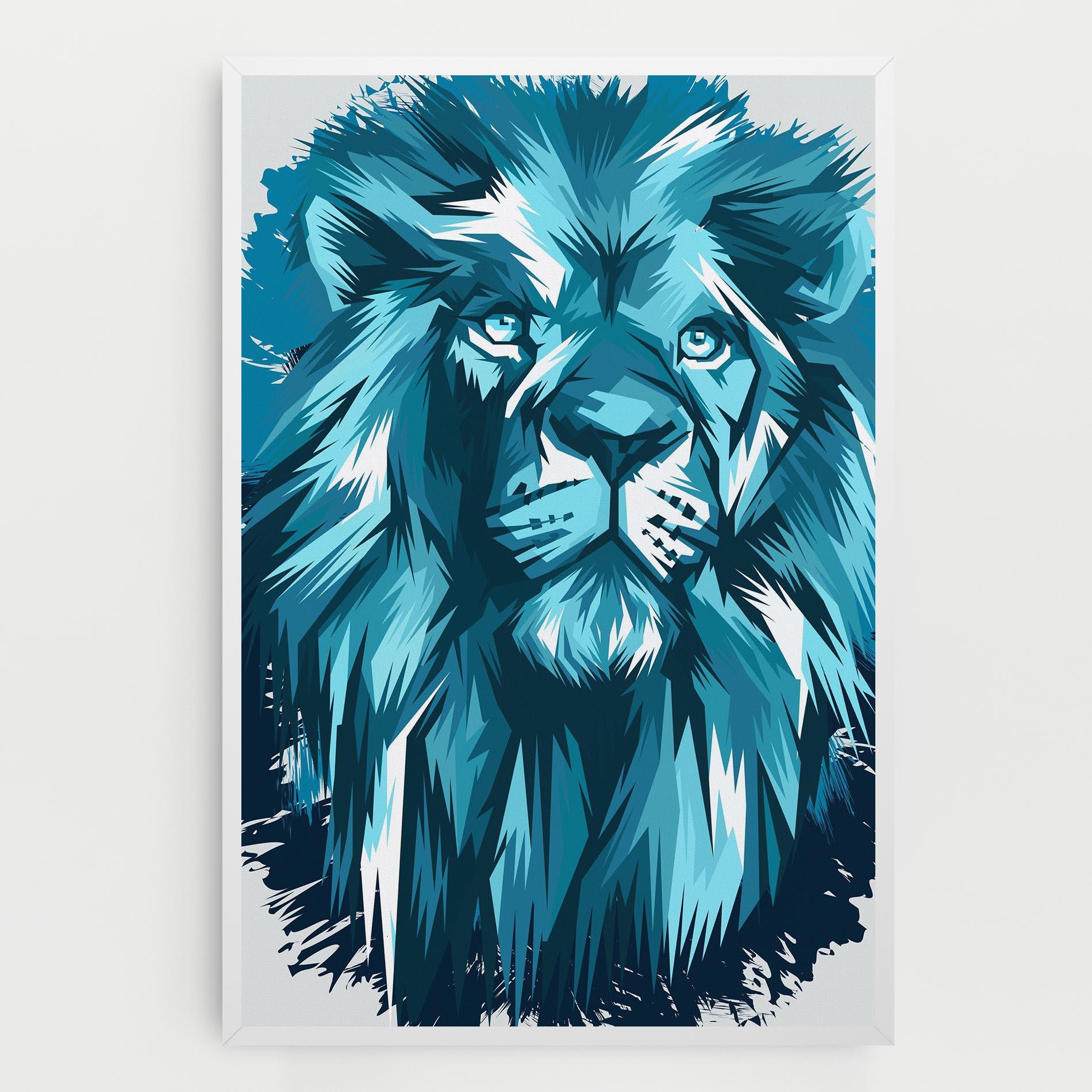 Tablou Canvas Blue Lion Head mockup 0