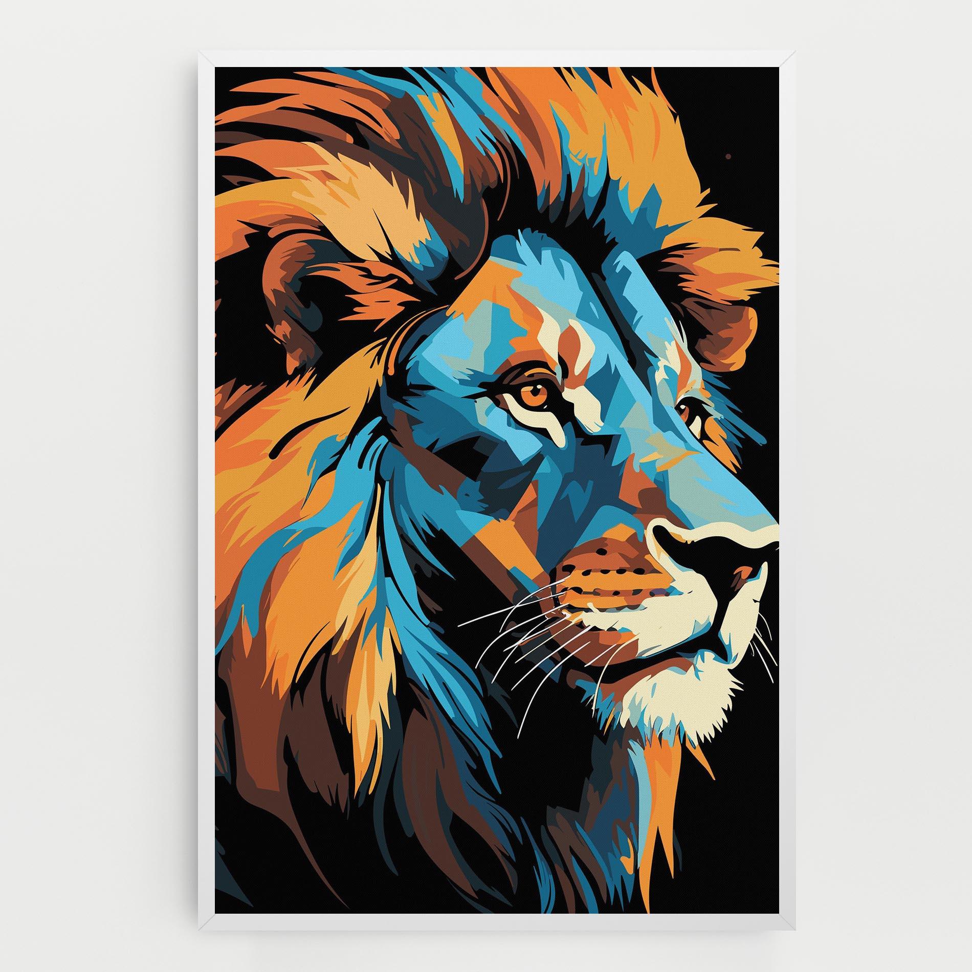 Tablou Canvas Blue Yellow Lion mockup 0