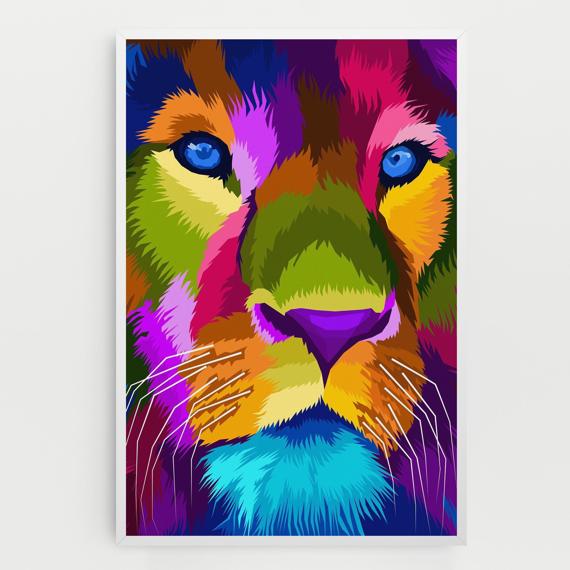 Tablou Canvas Color Lion Close Up mockup 0