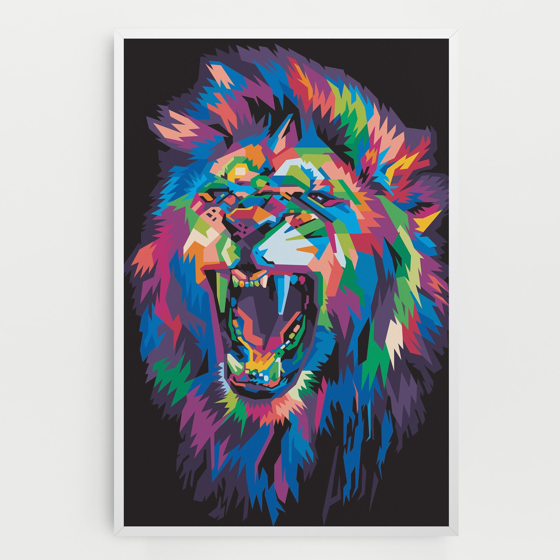 Tablou Canvas Colorful Lion Head mockup 0