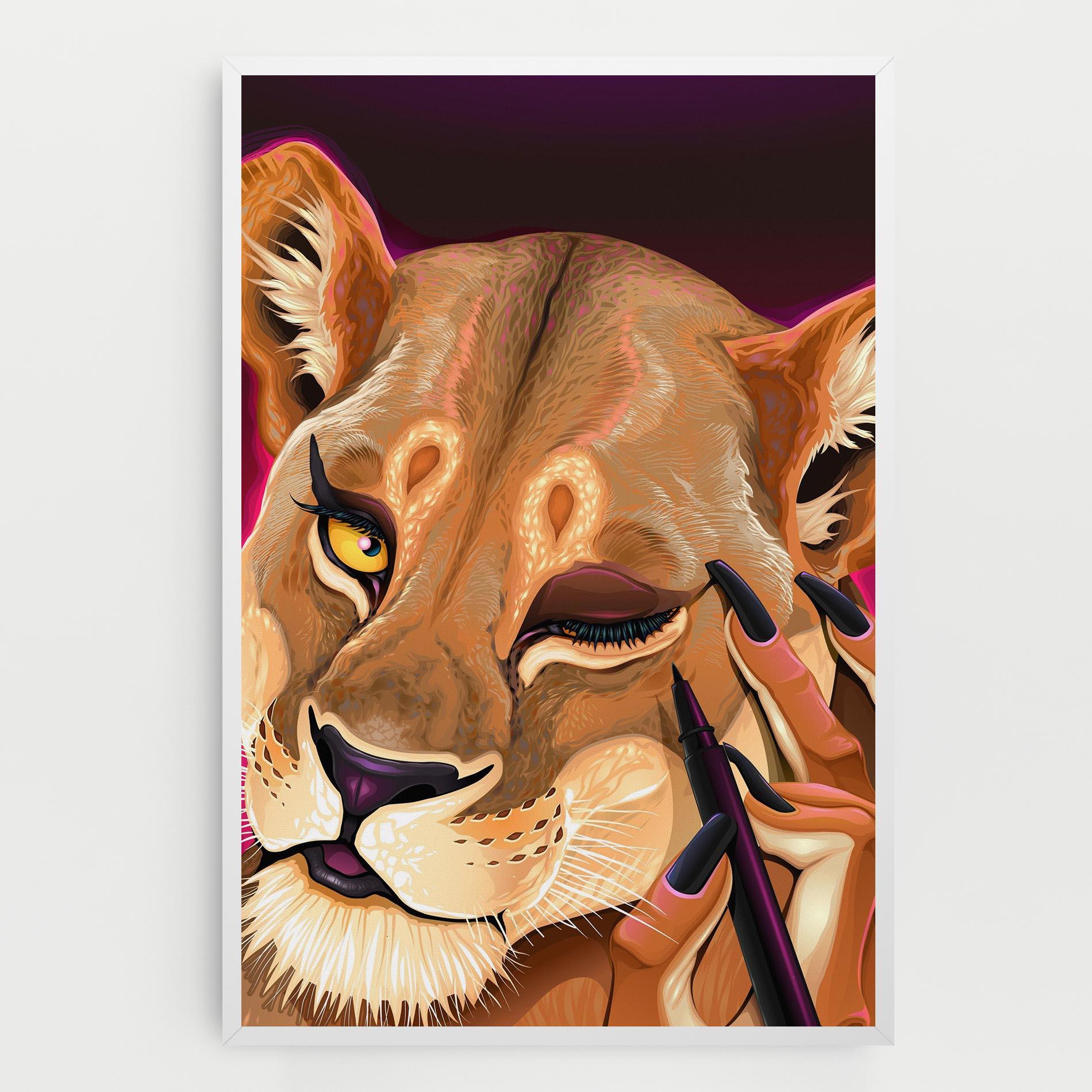 Tablou Canvas Female Lion Makeup mockup 0