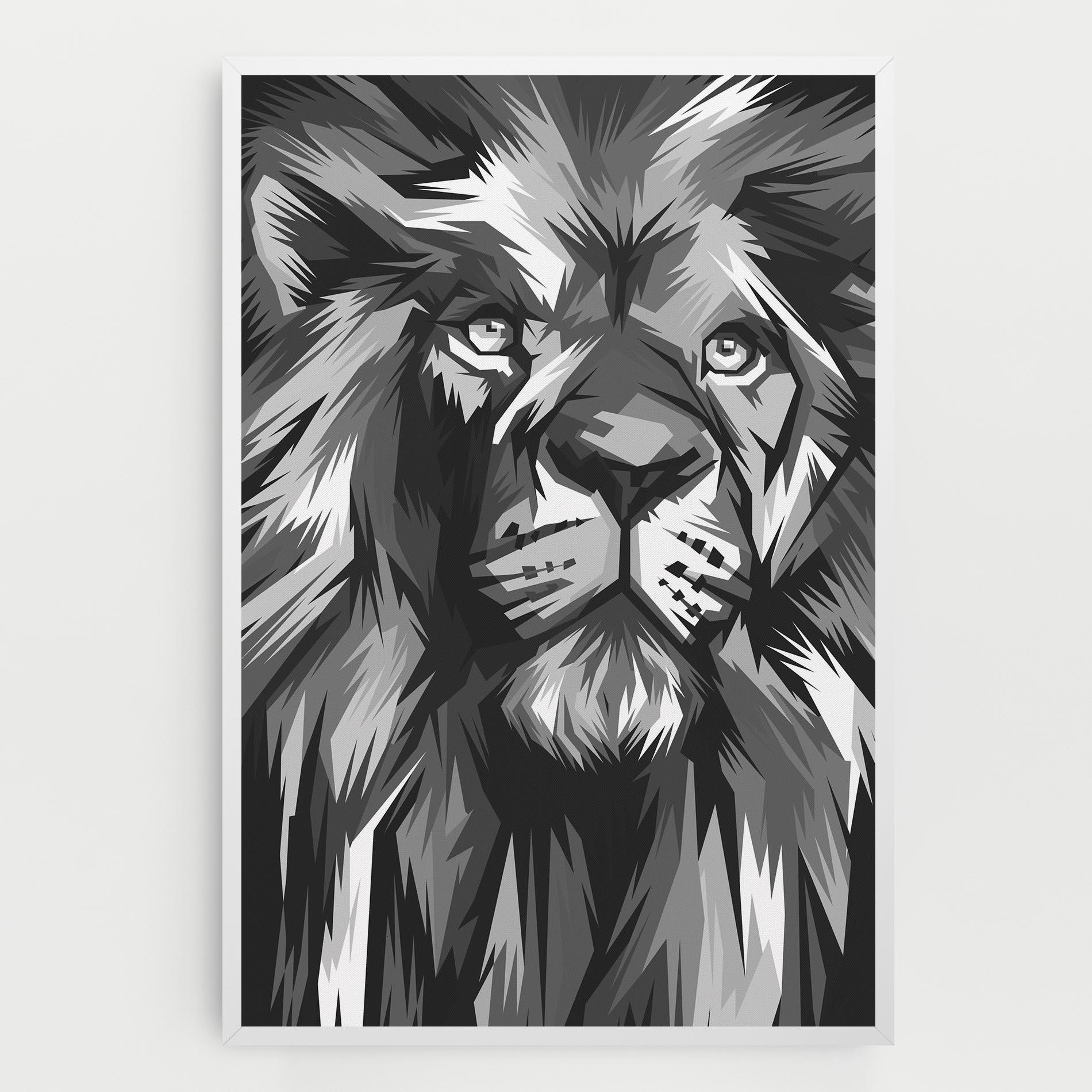Tablou Canvas Grey Head Lion mockup 0
