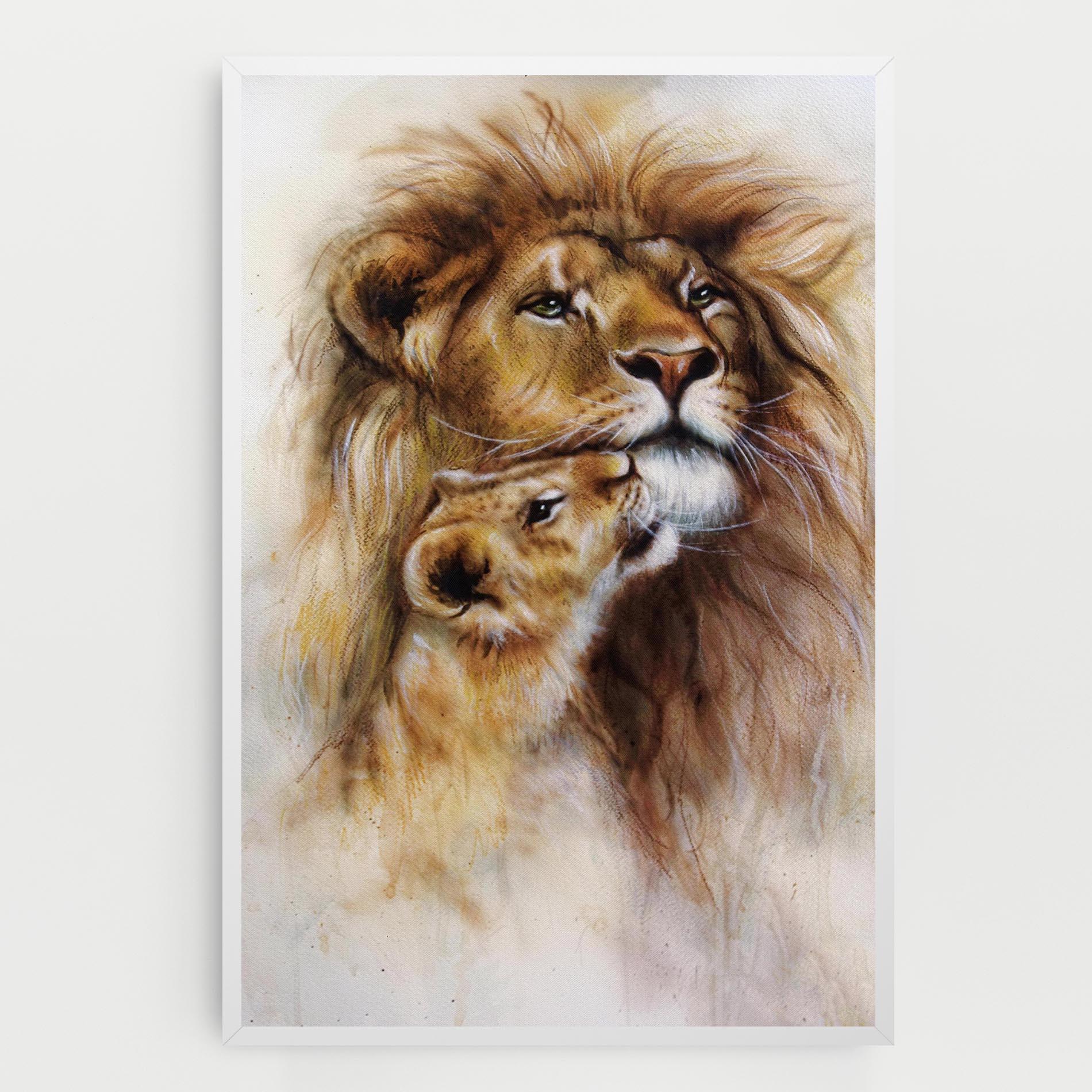 Tablou Canvas Lion Love mockup 0