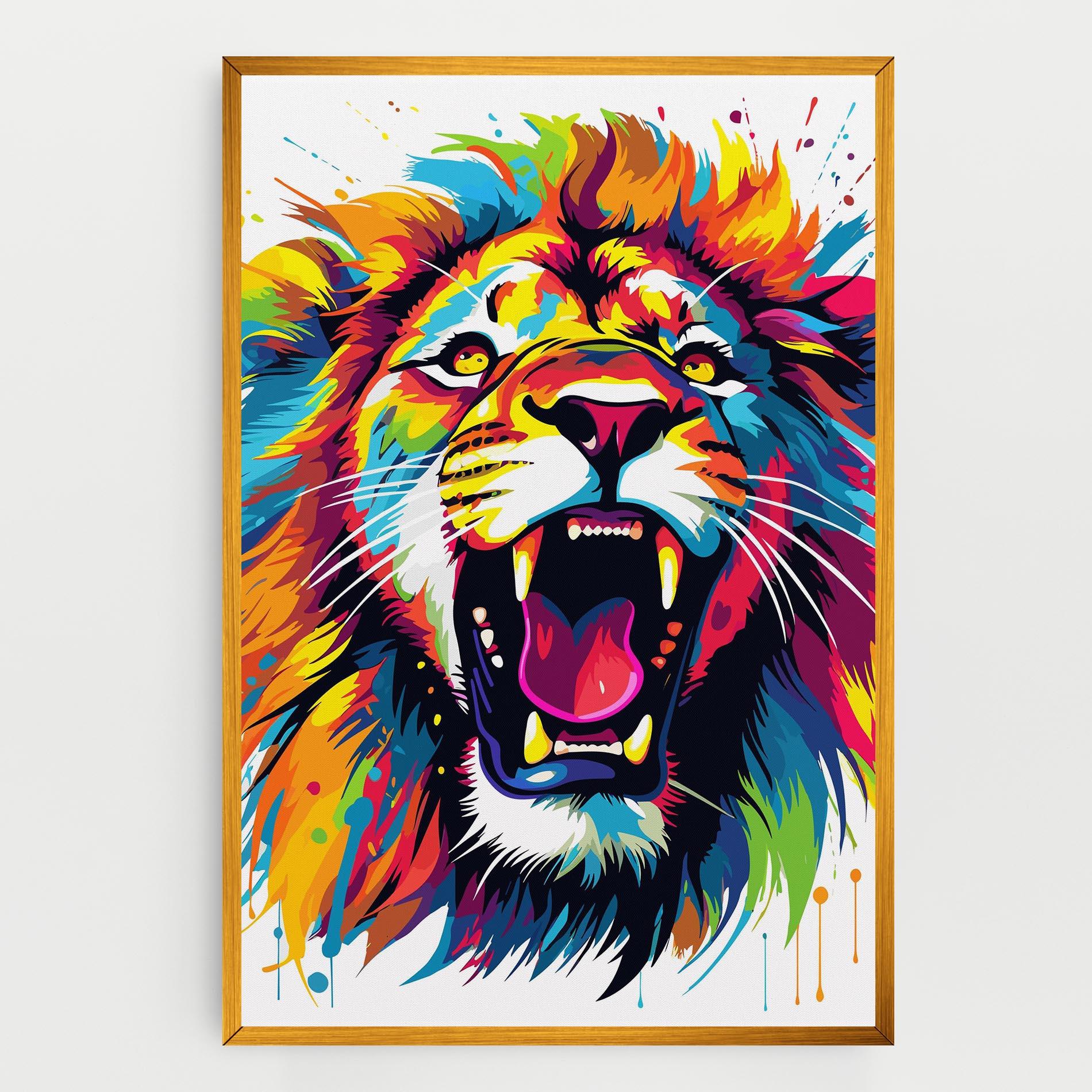 Tablou Canvas Angry Lion Mix mockup 0