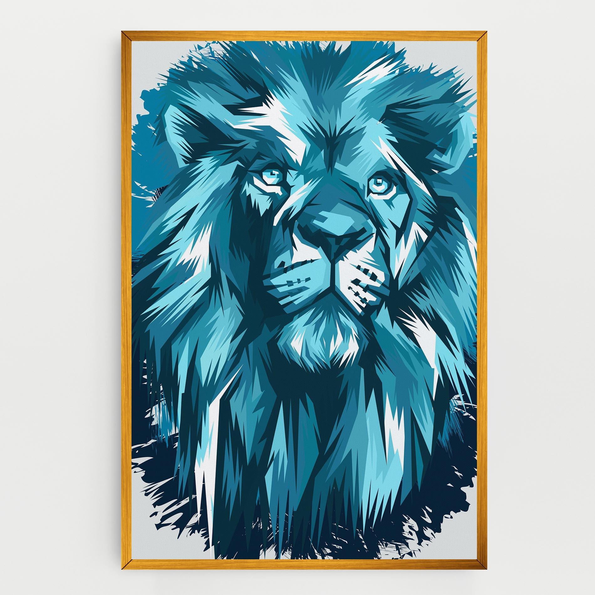 Tablou Canvas Blue Lion Head mockup 0