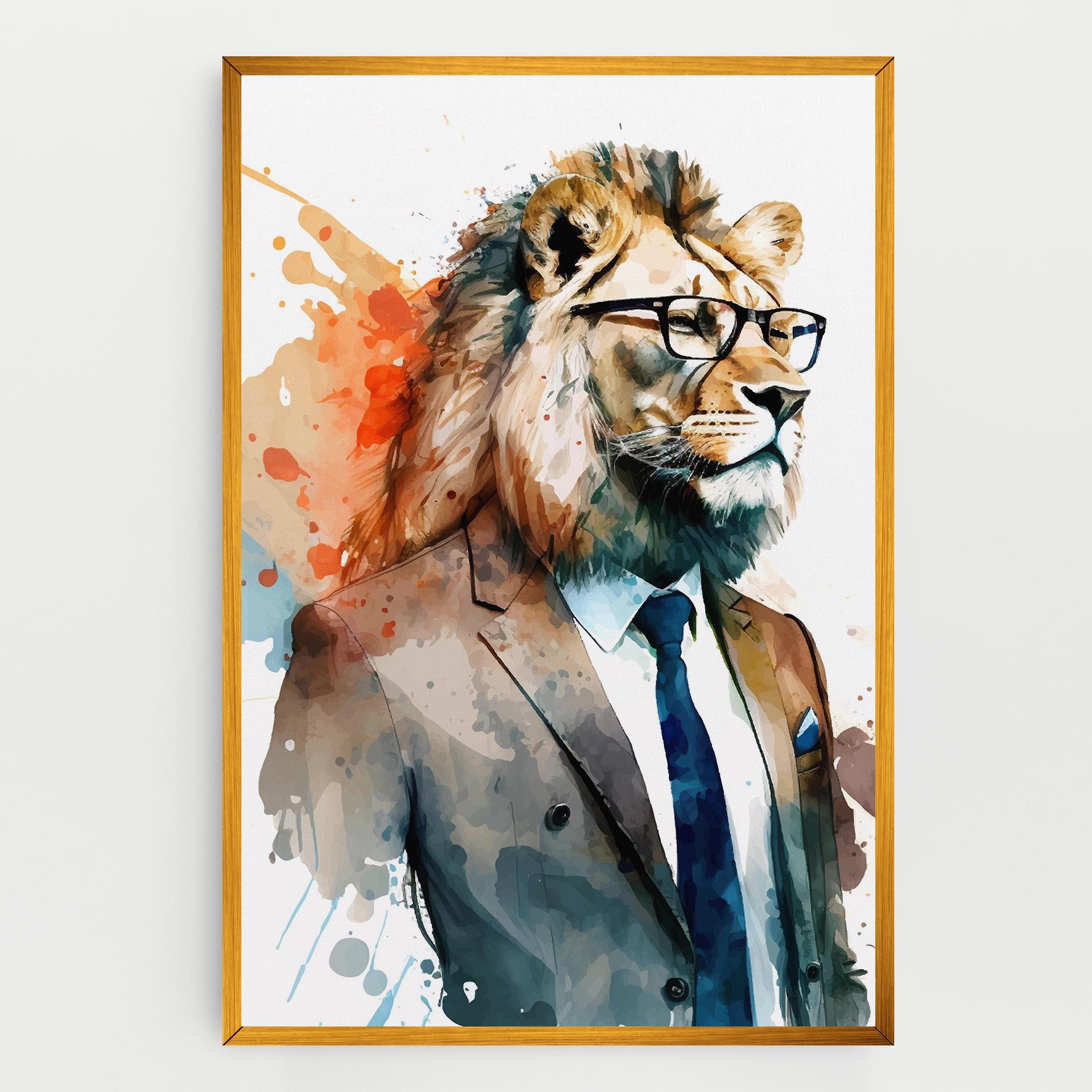 Tablou Canvas Brown Suit Lion mockup 0